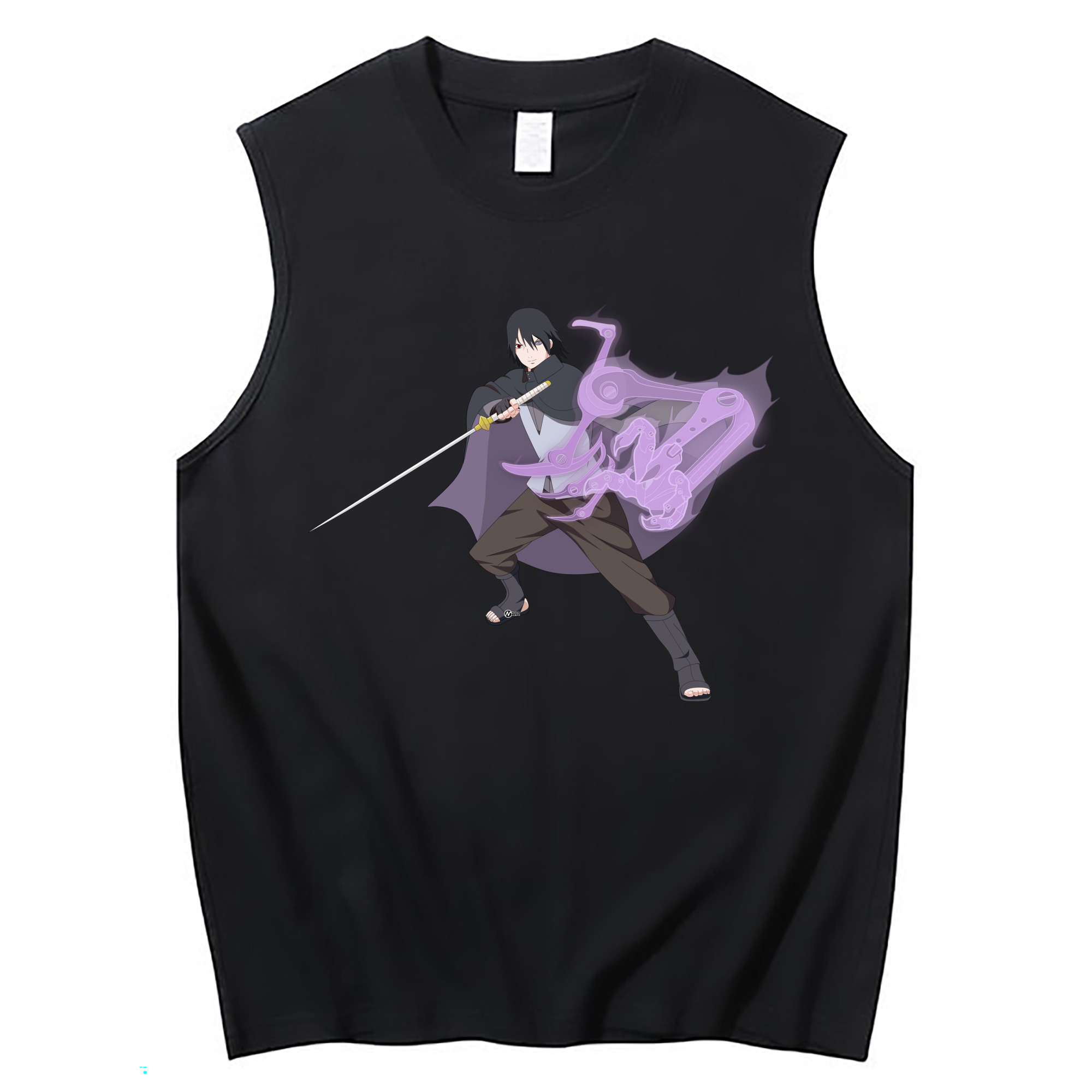 （画像用） NARUTO -ナルト- うちは サスケ Uchiha Sasuke コットン100％タンクトップ（フロントプリント）