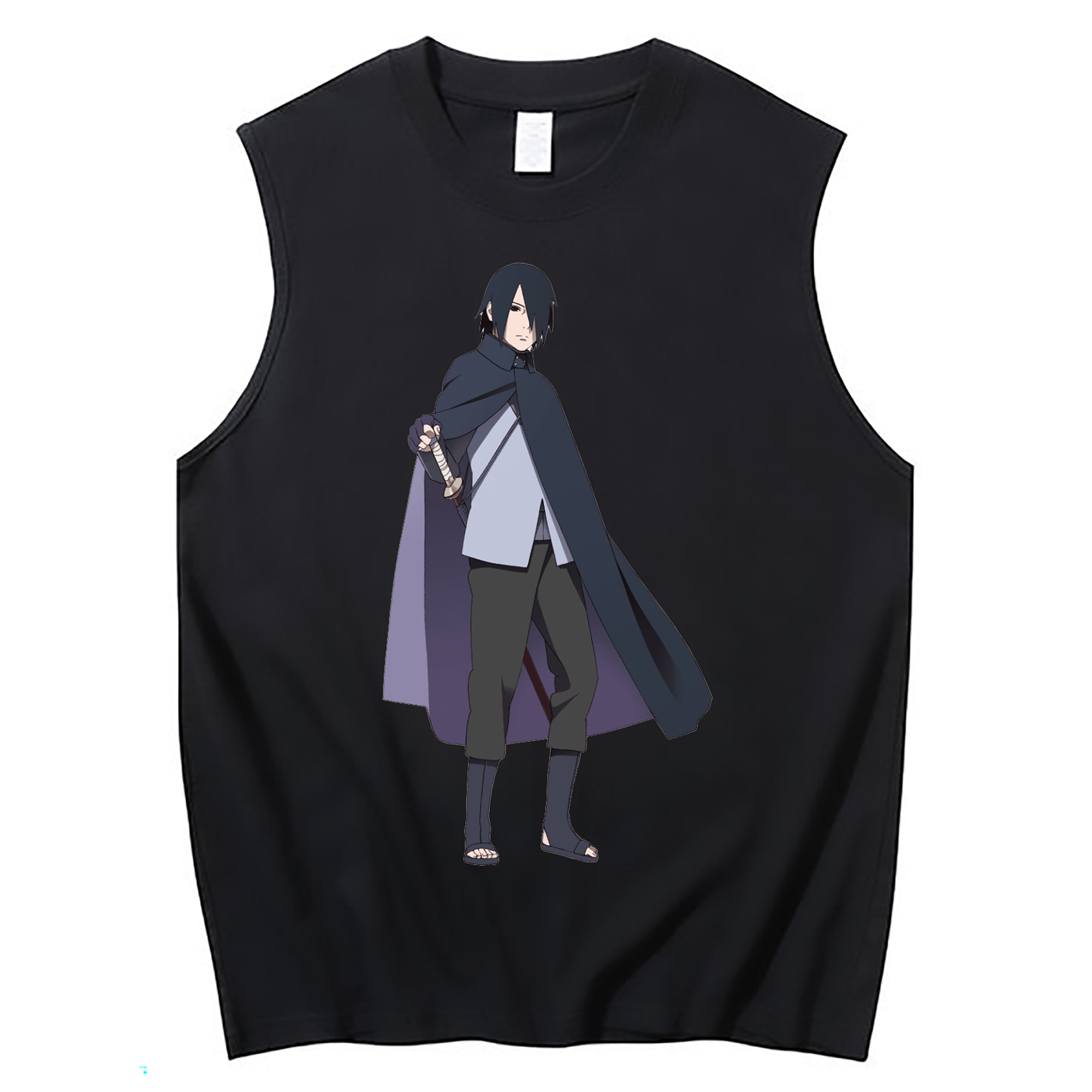 （画像用） NARUTO -ナルト- うちは サスケ Uchiha Sasuke コットン100％タンクトップ（フロントプリント）