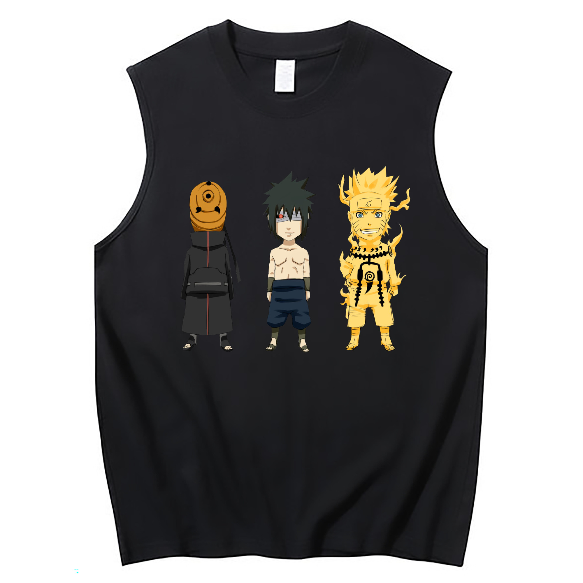（画像用） NARUTO -ナルト- うちは サスケ Uchiha Sasuke コットン100％タンクトップ（フロントプリント）