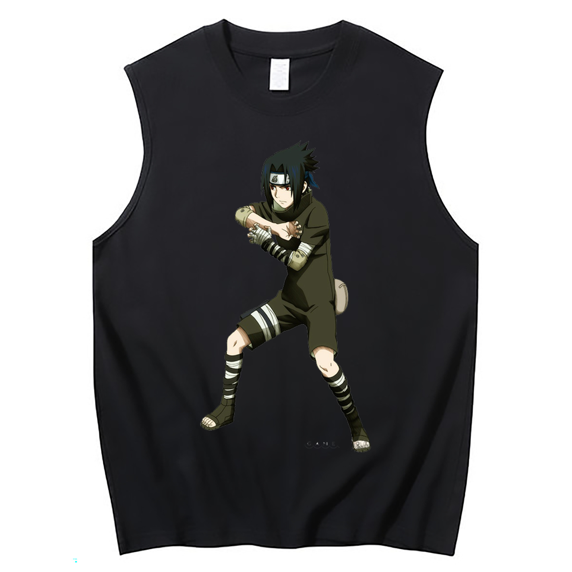 （画像用） NARUTO -ナルト- うちは サスケ Uchiha Sasuke コットン100％タンクトップ（フロントプリント）