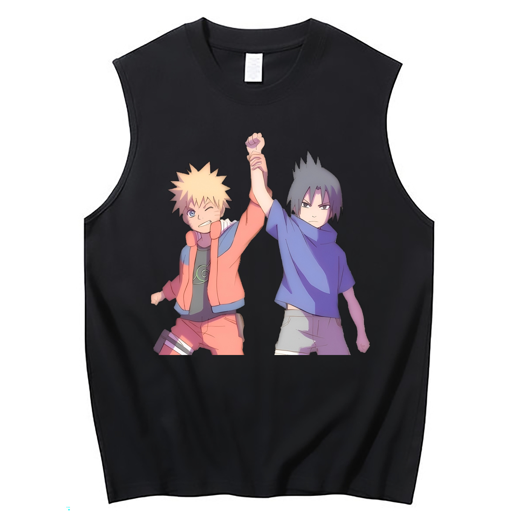 （画像用） NARUTO -ナルト- うちは サスケ Uchiha Sasuke コットン100％タンクトップ（フロントプリント）