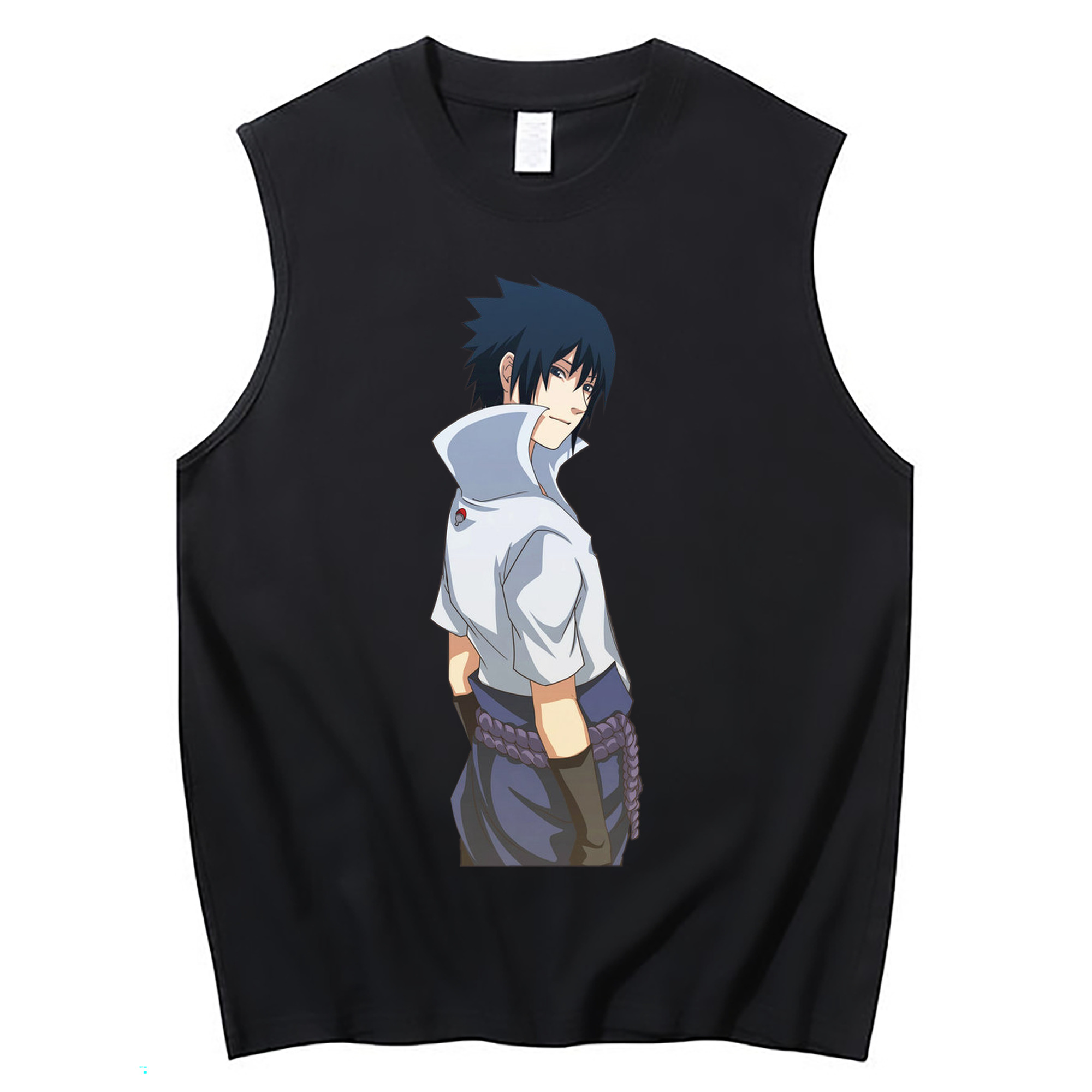 （画像用） NARUTO -ナルト- うちは サスケ Uchiha Sasuke コットン100％タンクトップ（フロントプリント）