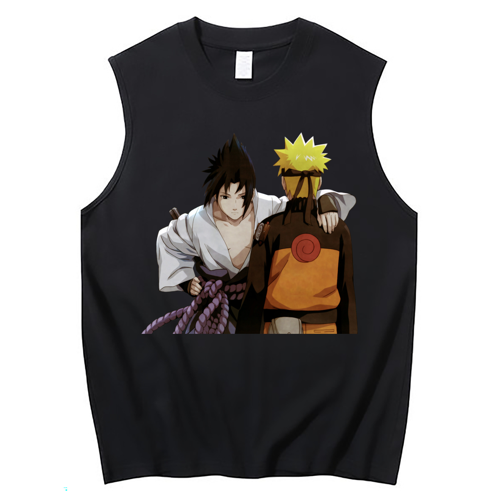 （画像用） NARUTO -ナルト- うちは サスケ Uchiha Sasuke コットン100％タンクトップ（フロントプリント）