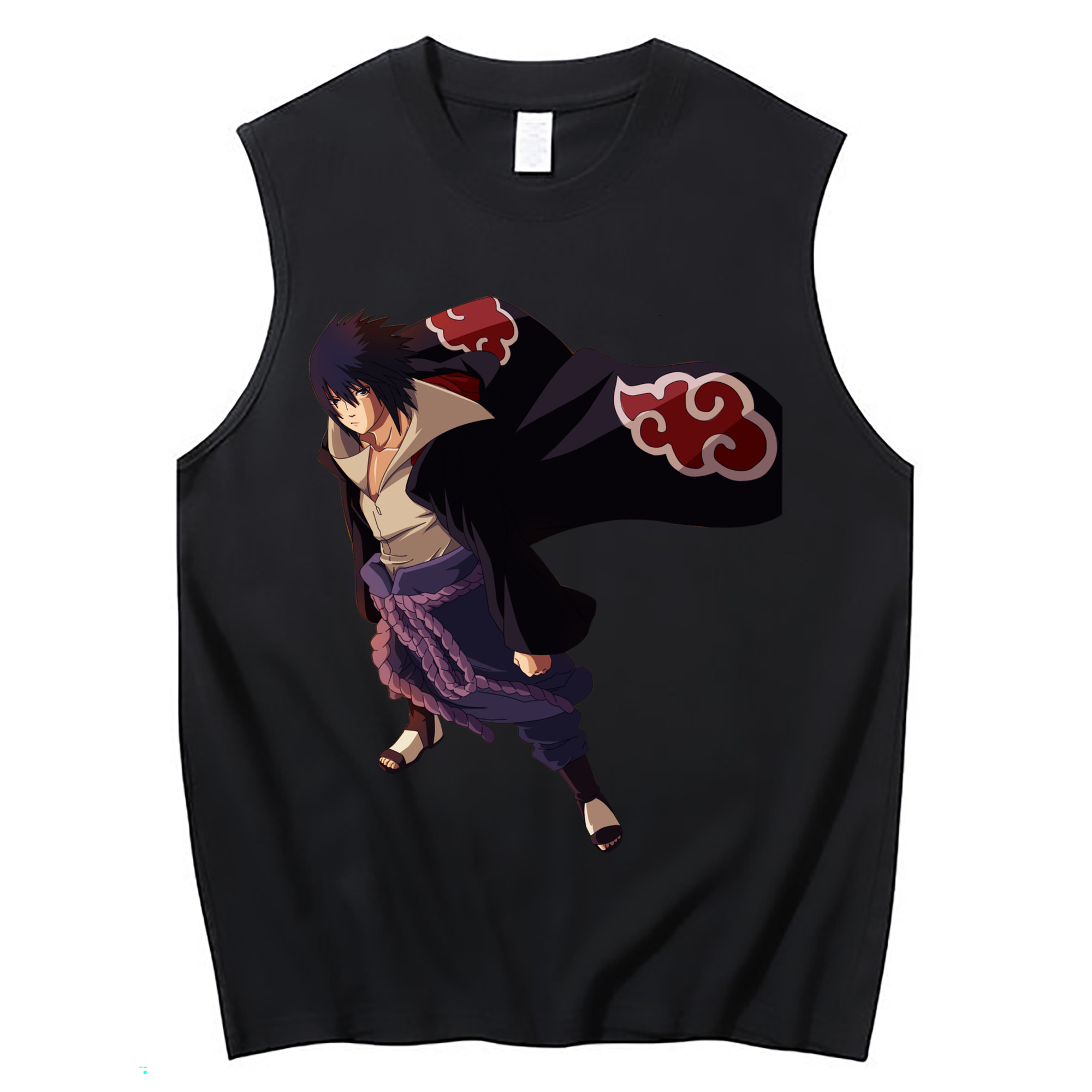 （画像用） NARUTO -ナルト- うちは サスケ Uchiha Sasuke コットン100％タンクトップ（フロントプリント）