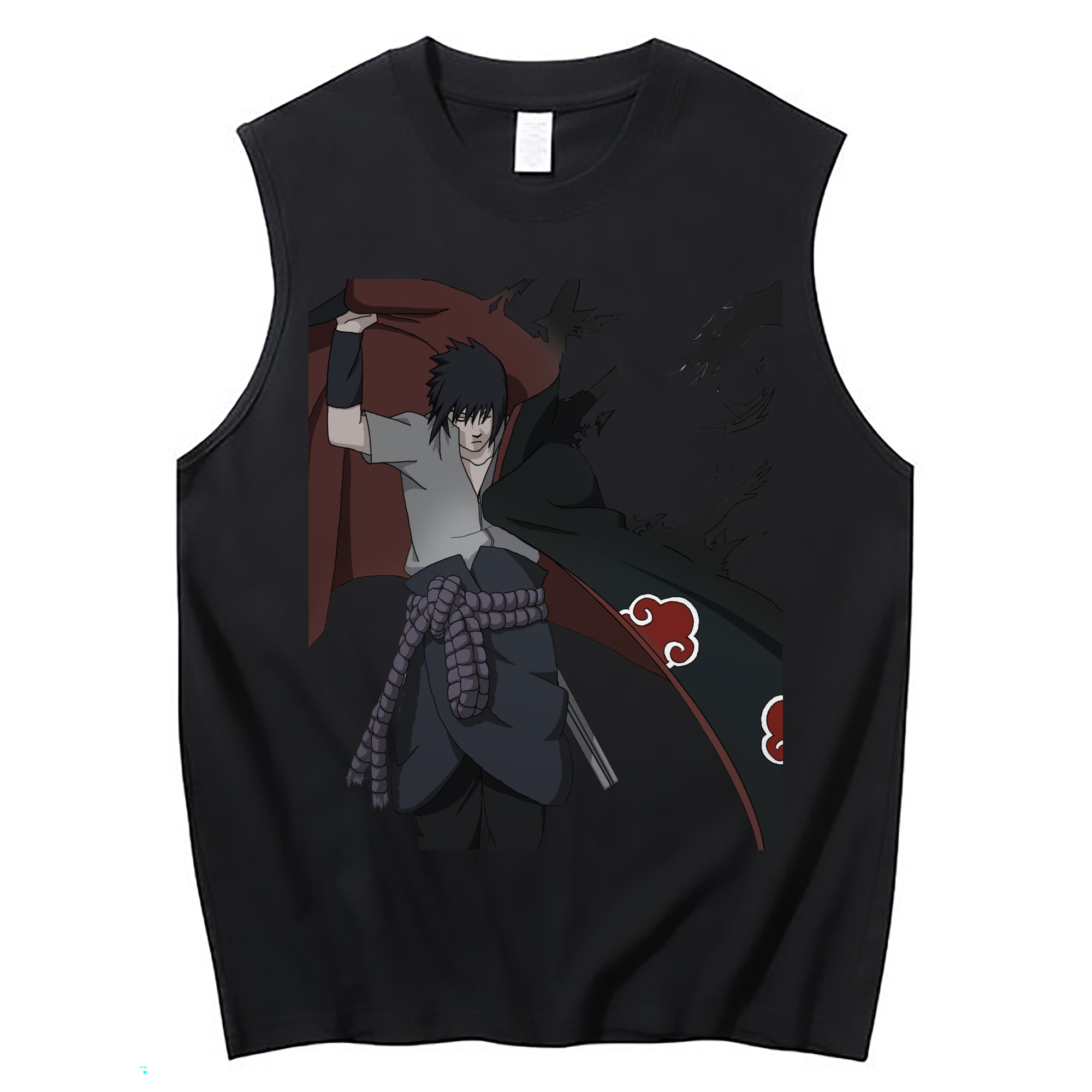 （画像用） NARUTO -ナルト- うちは サスケ Uchiha Sasuke コットン100％タンクトップ（フロントプリント）