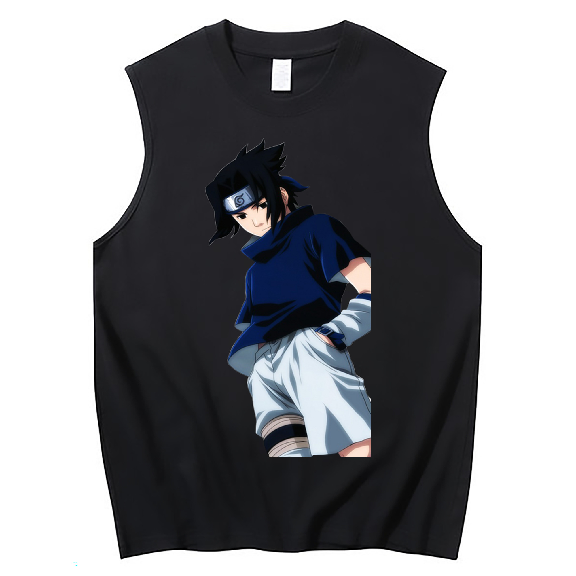 （画像用） NARUTO -ナルト- うちは サスケ Uchiha Sasuke コットン100％タンクトップ（フロントプリント）