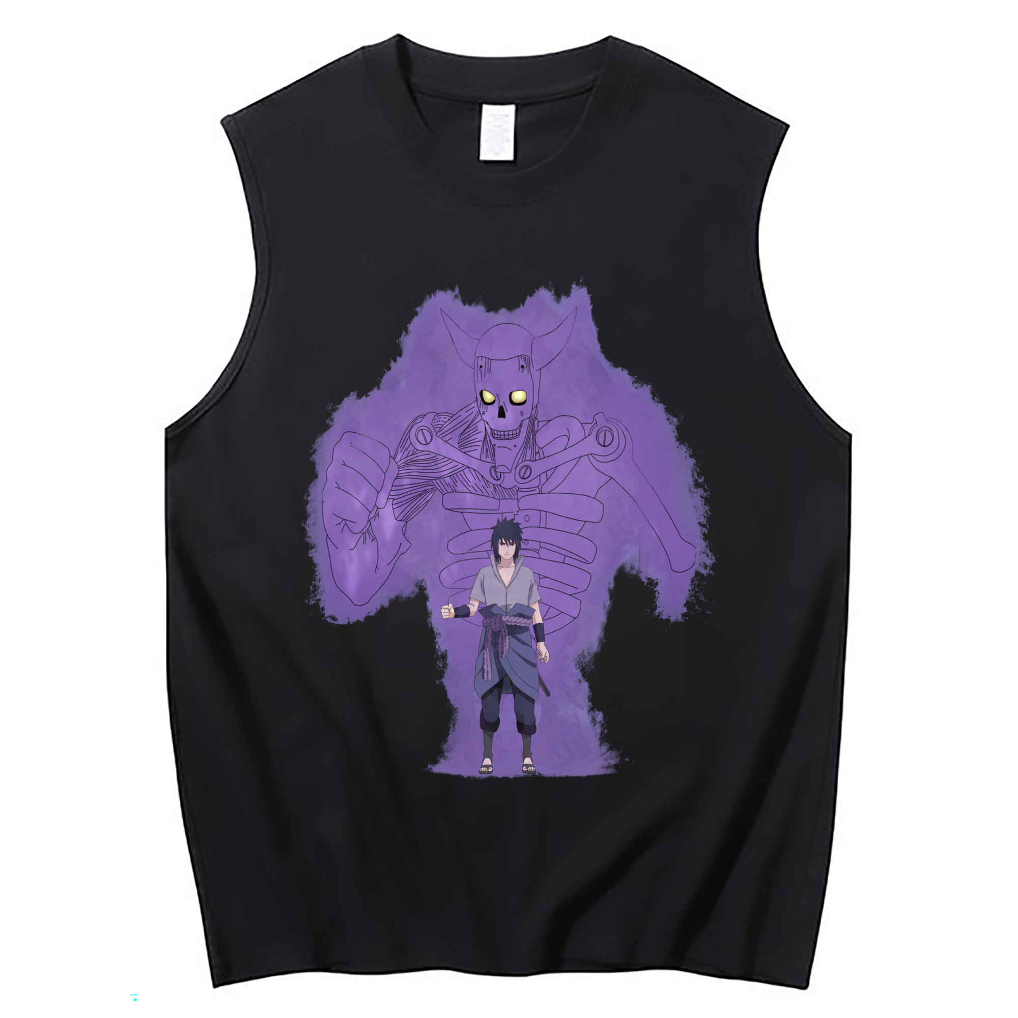 （画像用） NARUTO -ナルト- うちは サスケ Uchiha Sasuke コットン100％タンクトップ（フロントプリント）