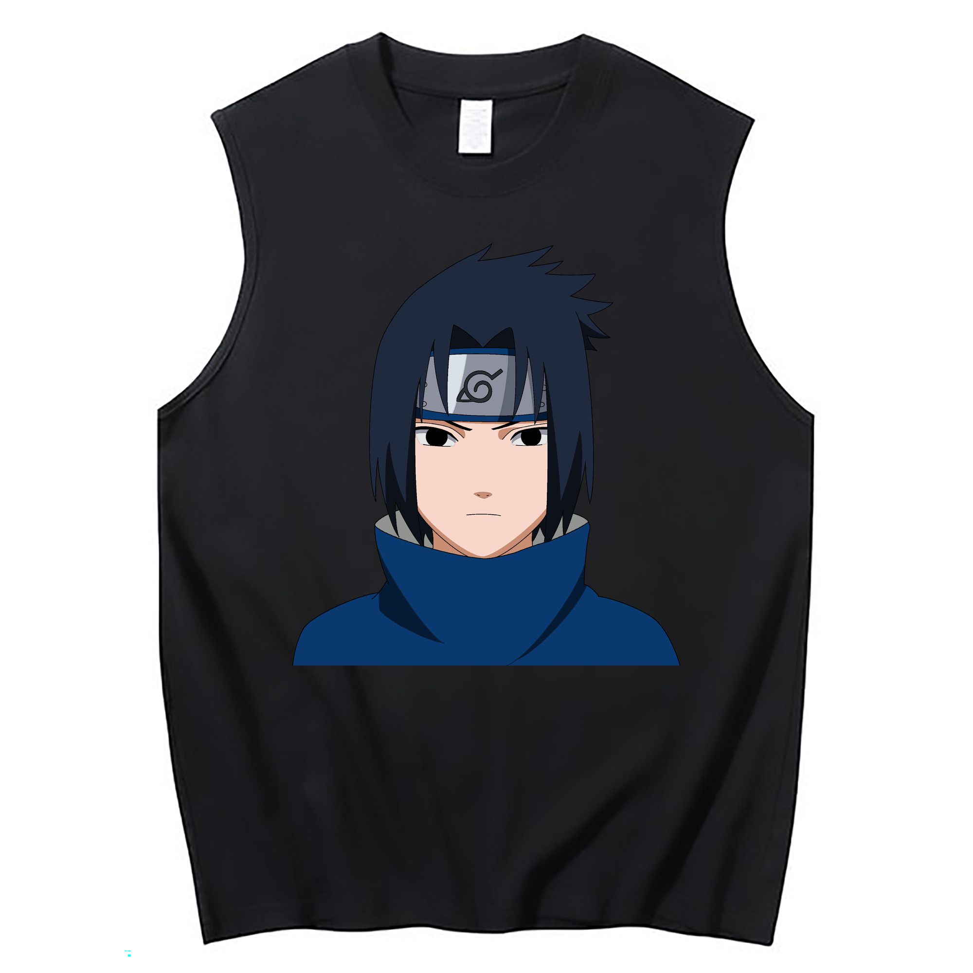（画像用） NARUTO -ナルト- うちは サスケ Uchiha Sasuke コットン100％タンクトップ（フロントプリント）