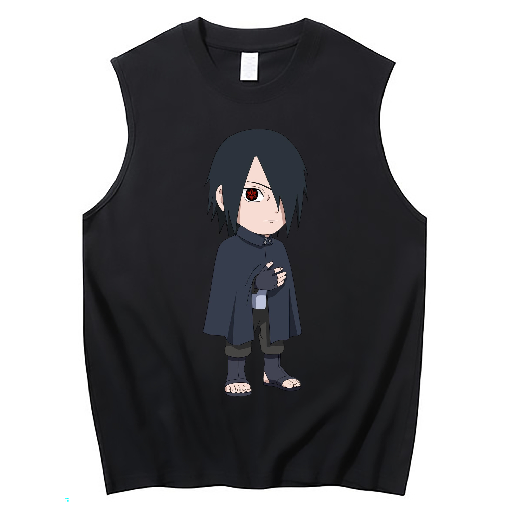 （画像用） NARUTO -ナルト- うちは サスケ Uchiha Sasuke コットン100％タンクトップ（フロントプリント）