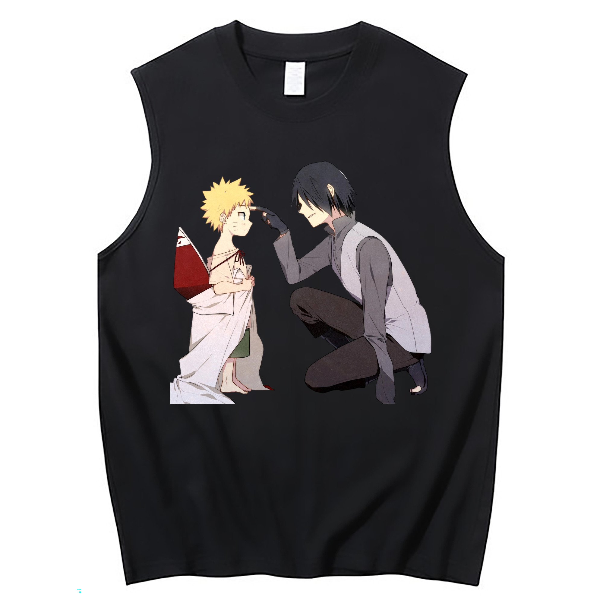 （画像用） NARUTO -ナルト- うちは サスケ Uchiha Sasuke コットン100％タンクトップ（フロントプリント）
