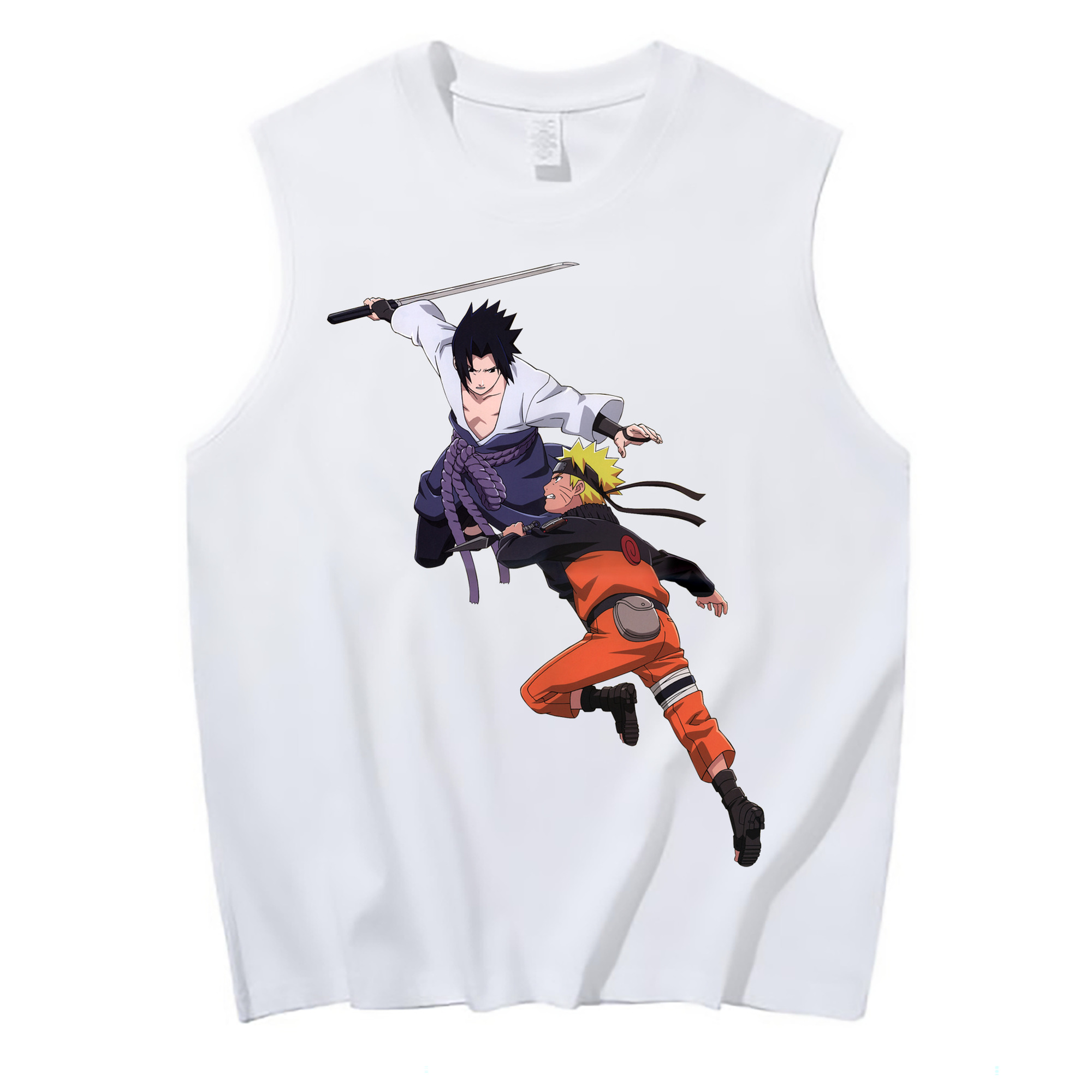 （画像用） NARUTO -ナルト- うちは サスケ Uchiha Sasuke コットン100％タンクトップ（フロントプリント）