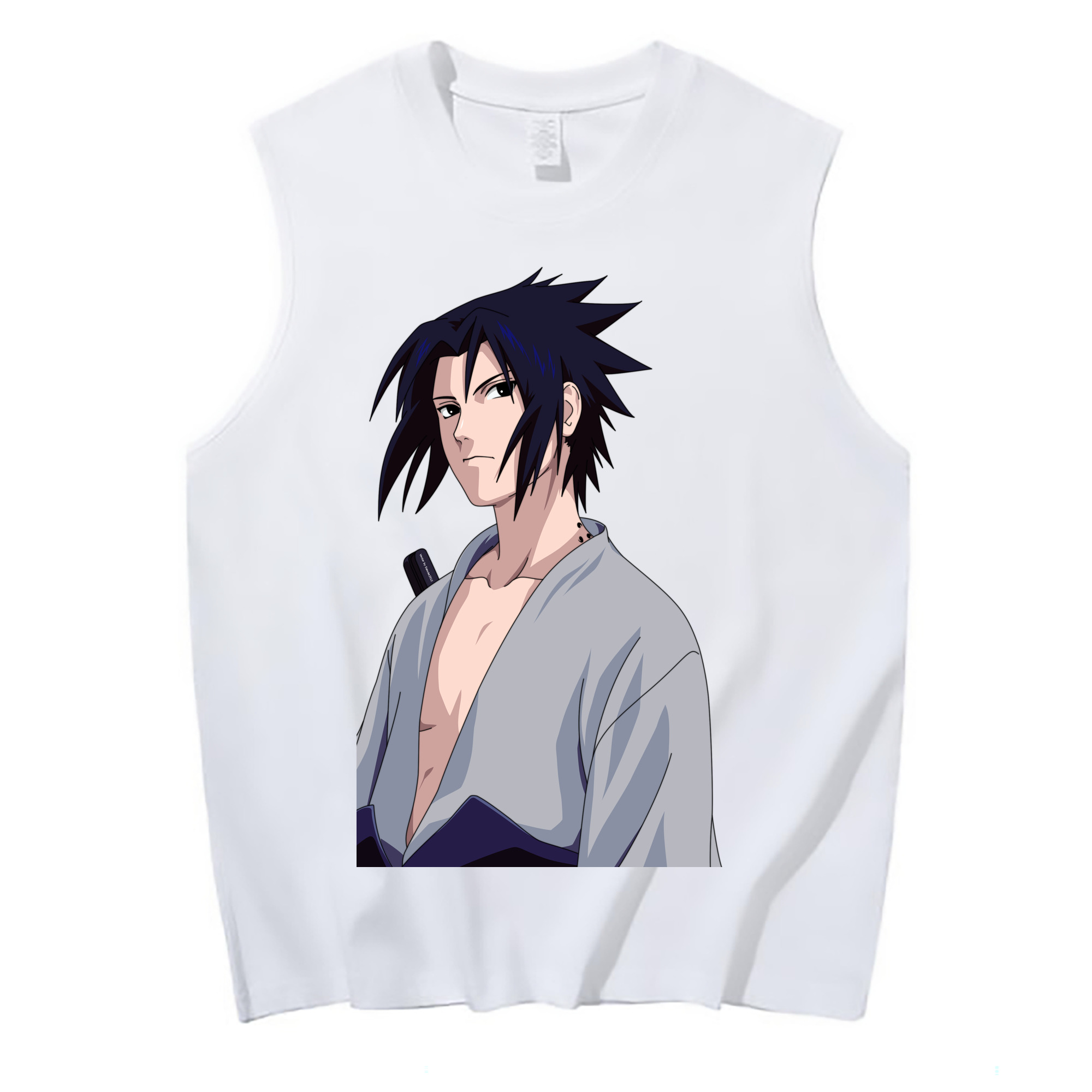 （画像用） NARUTO -ナルト- うちは サスケ Uchiha Sasuke コットン100％タンクトップ（フロントプリント）