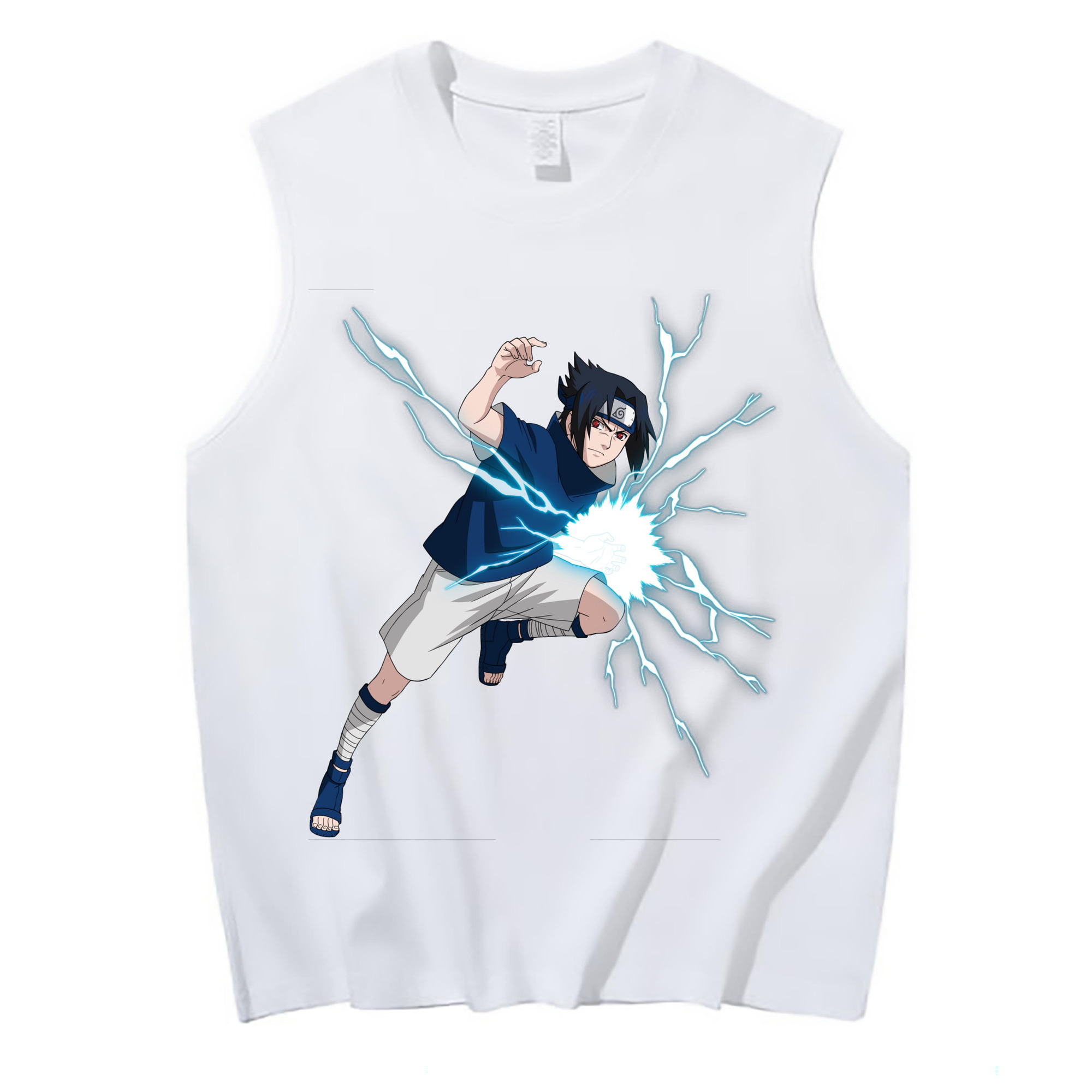 （画像用） NARUTO -ナルト- うちは サスケ Uchiha Sasuke コットン100％タンクトップ（フロントプリント）