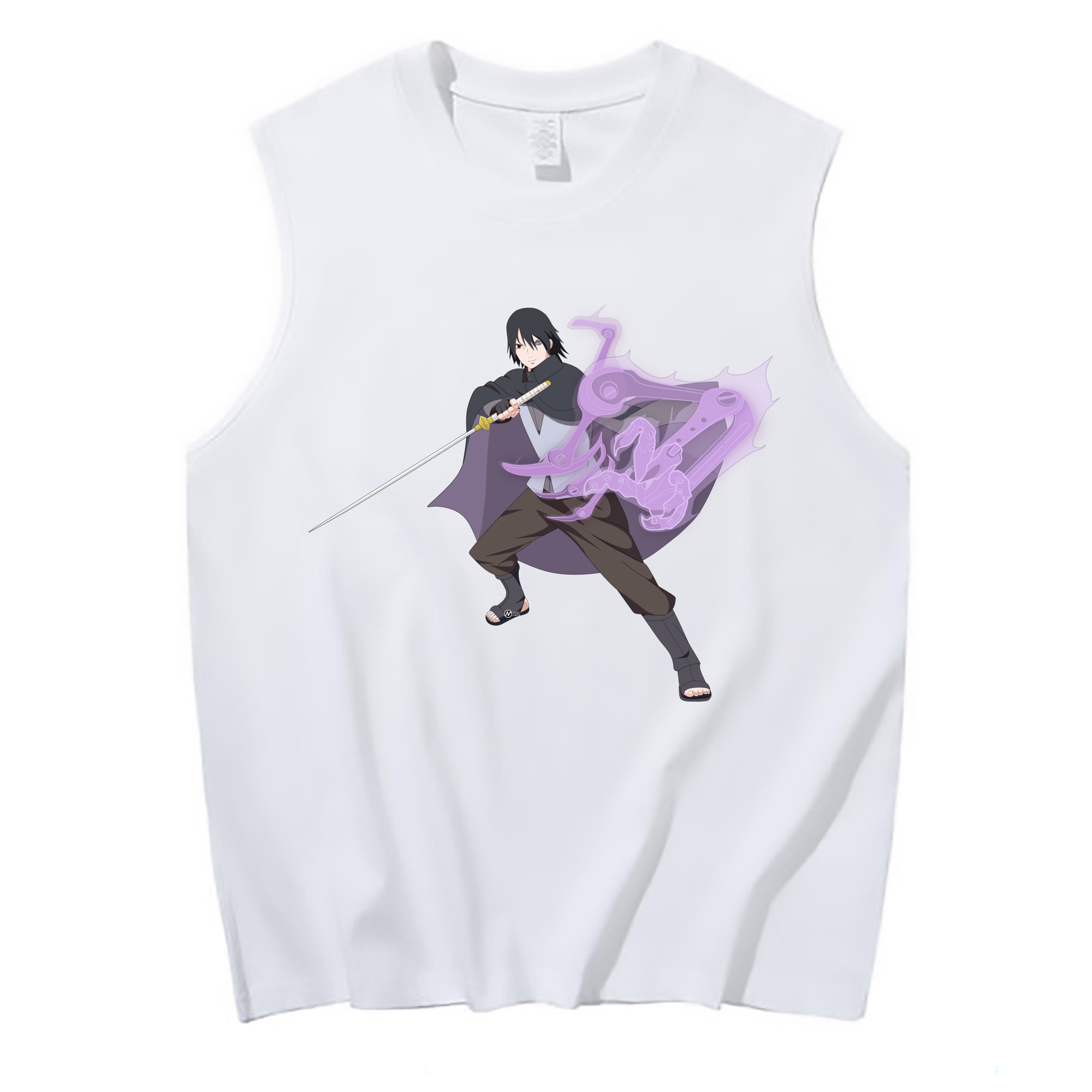 （画像用） NARUTO -ナルト- うちは サスケ Uchiha Sasuke コットン100％タンクトップ（フロントプリント）