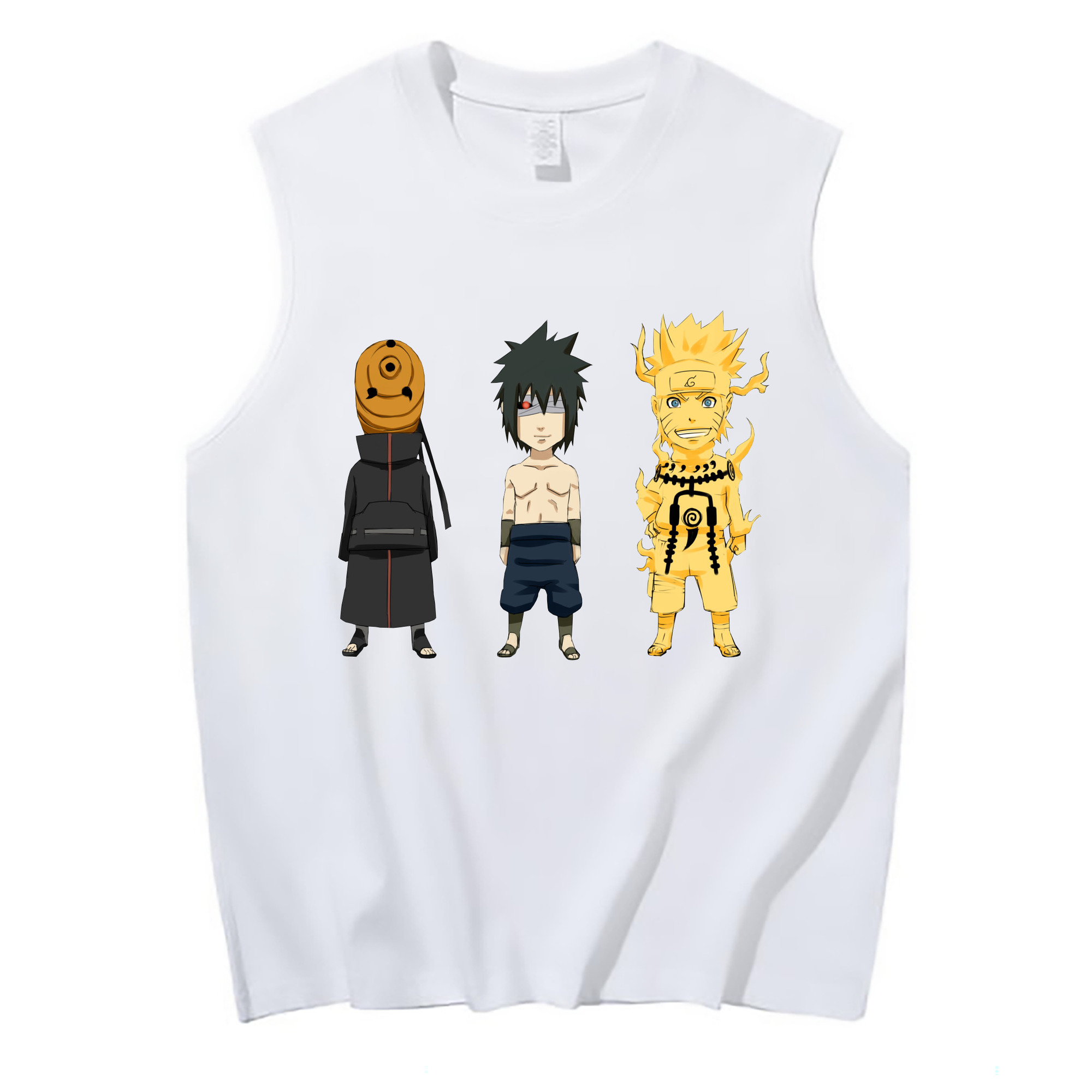 （画像用） NARUTO -ナルト- うちは サスケ Uchiha Sasuke コットン100％タンクトップ（フロントプリント）