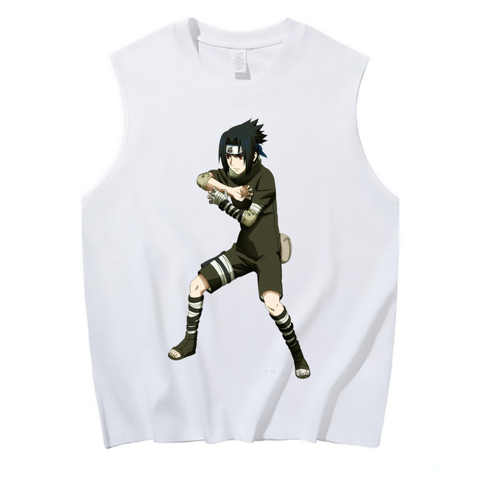 （画像用） NARUTO -ナルト- うちは サスケ Uchiha Sasuke コットン100％タンクトップ（フロントプリント）