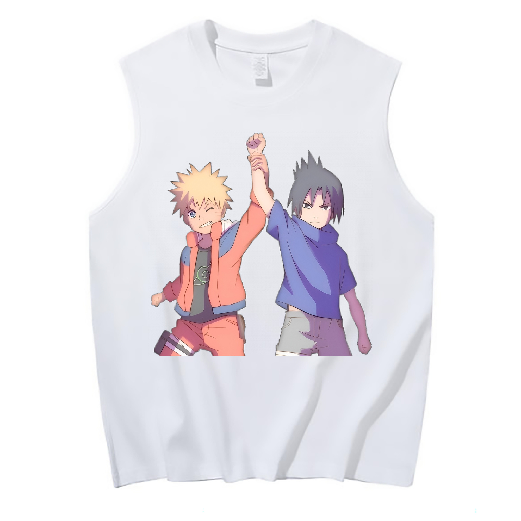 （画像用） NARUTO -ナルト- うちは サスケ Uchiha Sasuke コットン100％タンクトップ（フロントプリント）