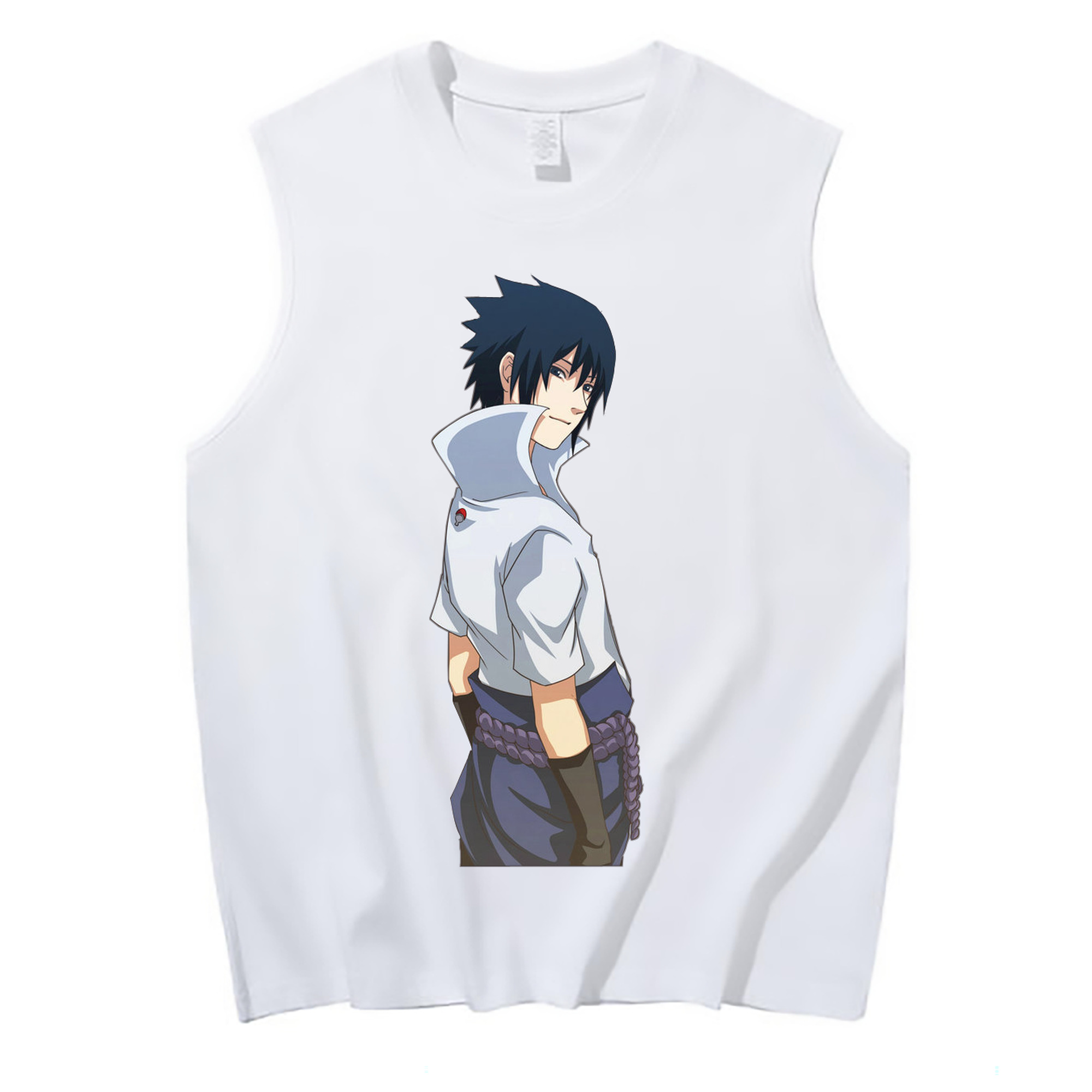 （画像用） NARUTO -ナルト- うちは サスケ Uchiha Sasuke コットン100％タンクトップ（フロントプリント）