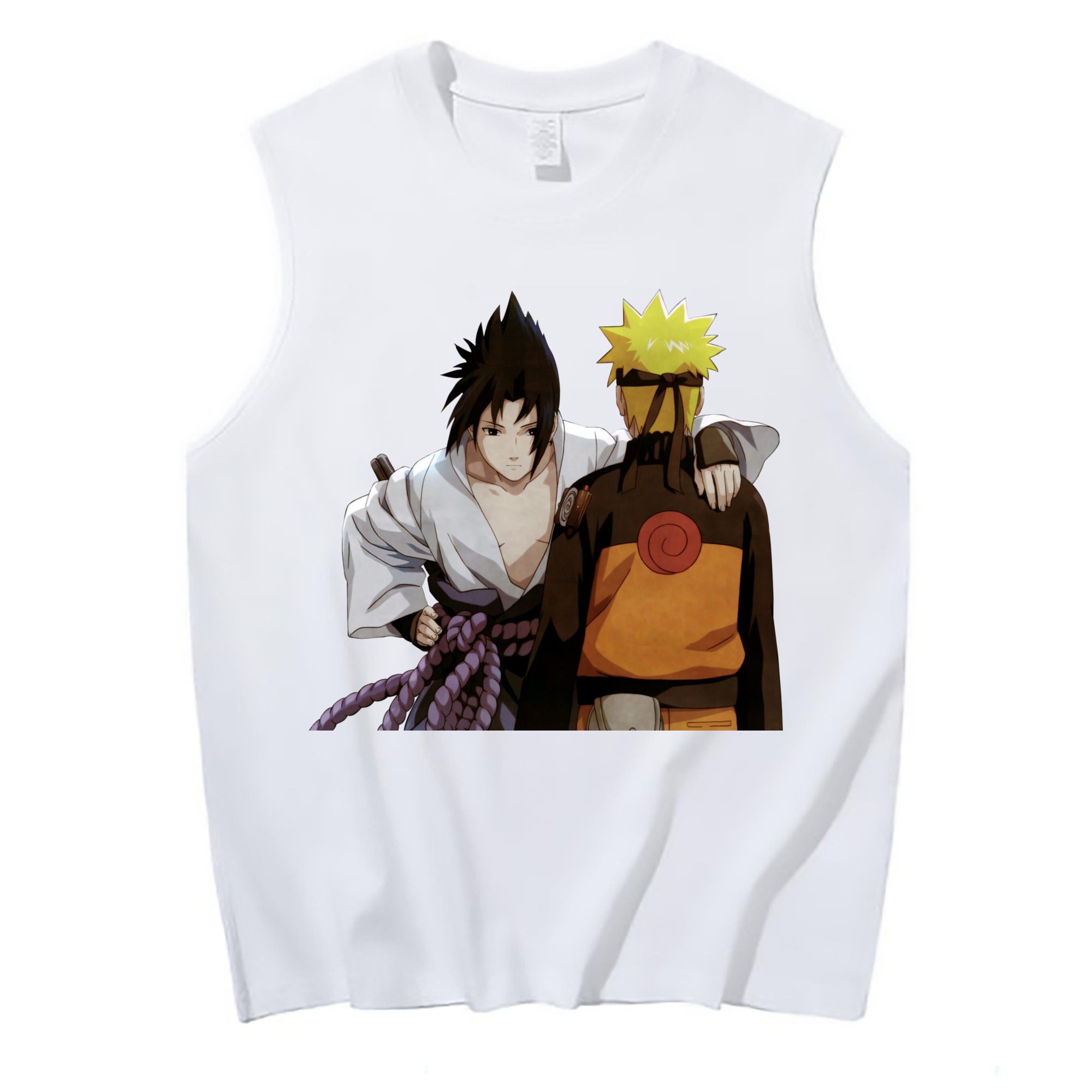 （画像用） NARUTO -ナルト- うちは サスケ Uchiha Sasuke コットン100％タンクトップ（フロントプリント）