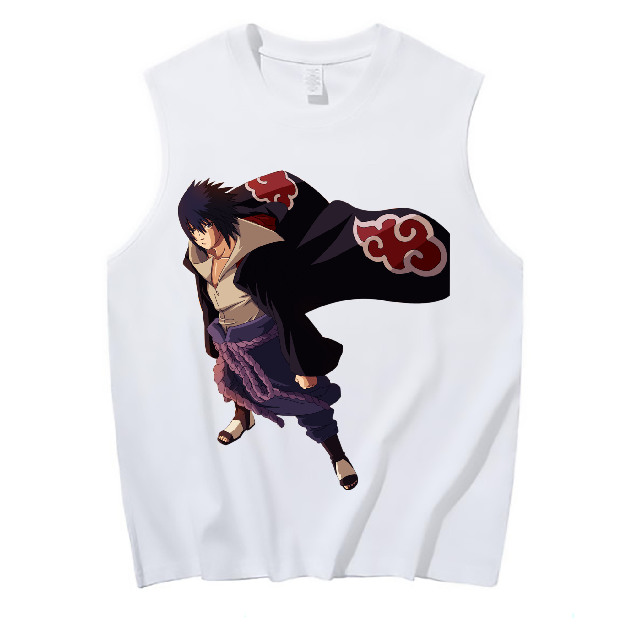 （画像用） NARUTO -ナルト- うちは サスケ Uchiha Sasuke コットン100％タンクトップ（フロントプリント）