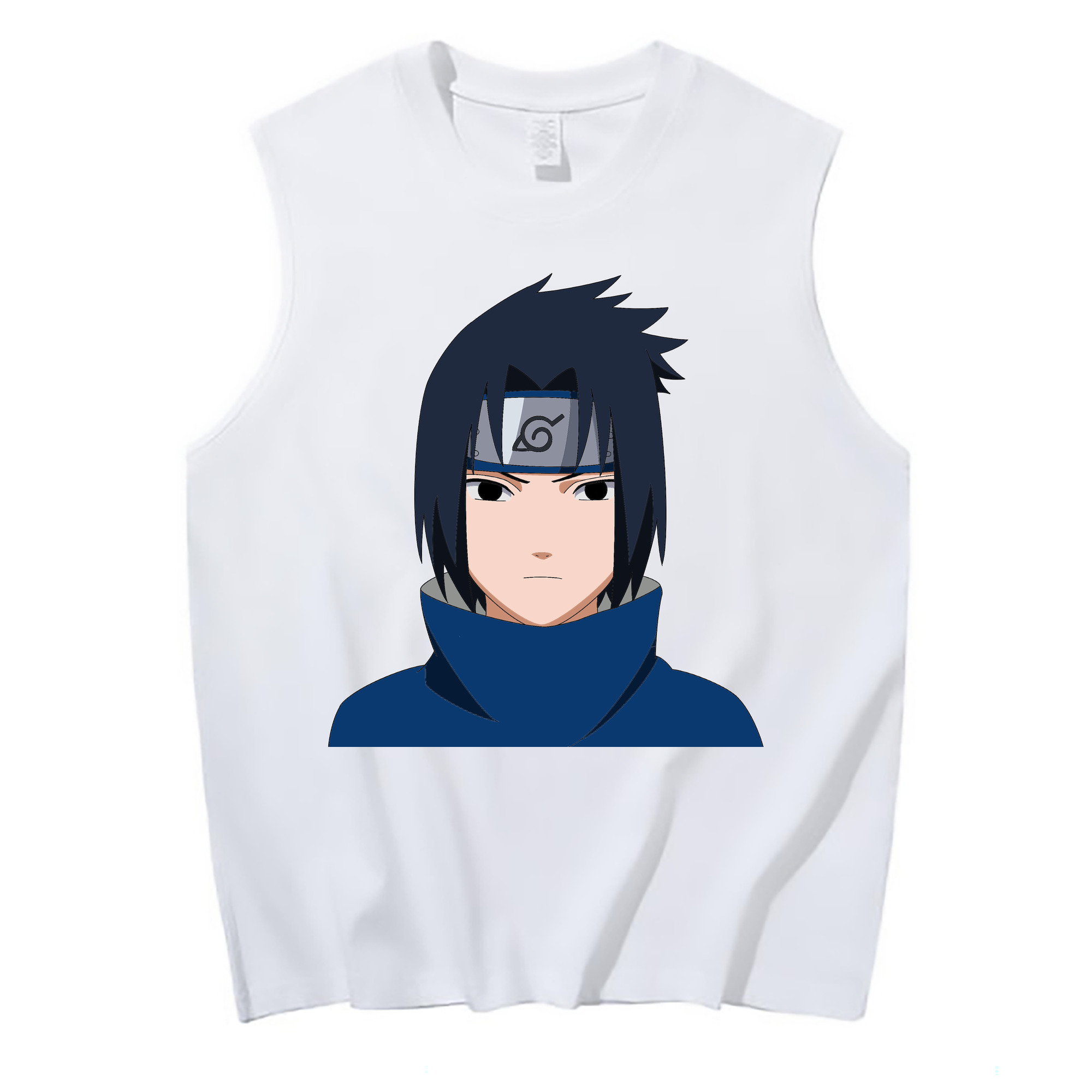 （画像用） NARUTO -ナルト- うちは サスケ Uchiha Sasuke コットン100％タンクトップ（フロントプリント）
