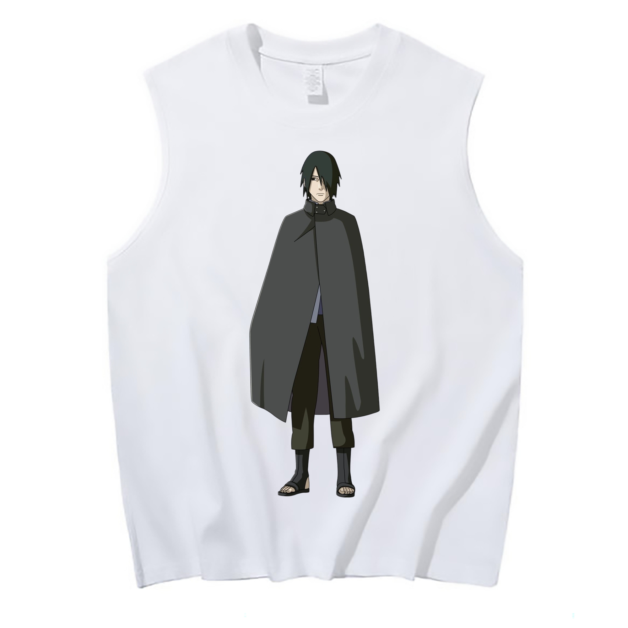 （画像用） NARUTO -ナルト- うちは サスケ Uchiha Sasuke コットン100％タンクトップ（フロントプリント）