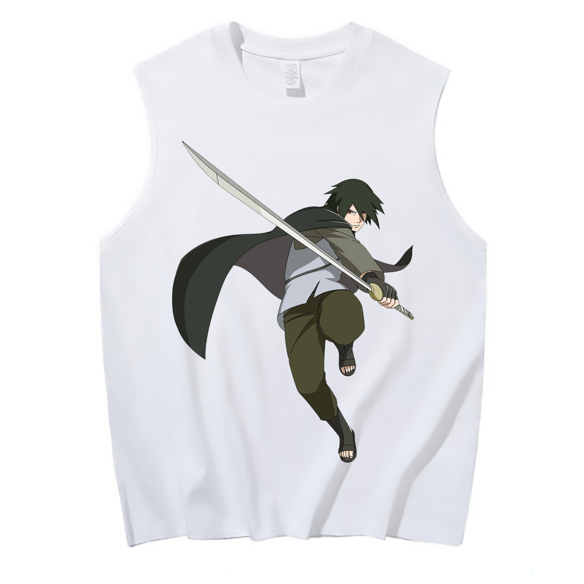 （画像用） NARUTO -ナルト- うちは サスケ Uchiha Sasuke コットン100％タンクトップ（フロントプリント）