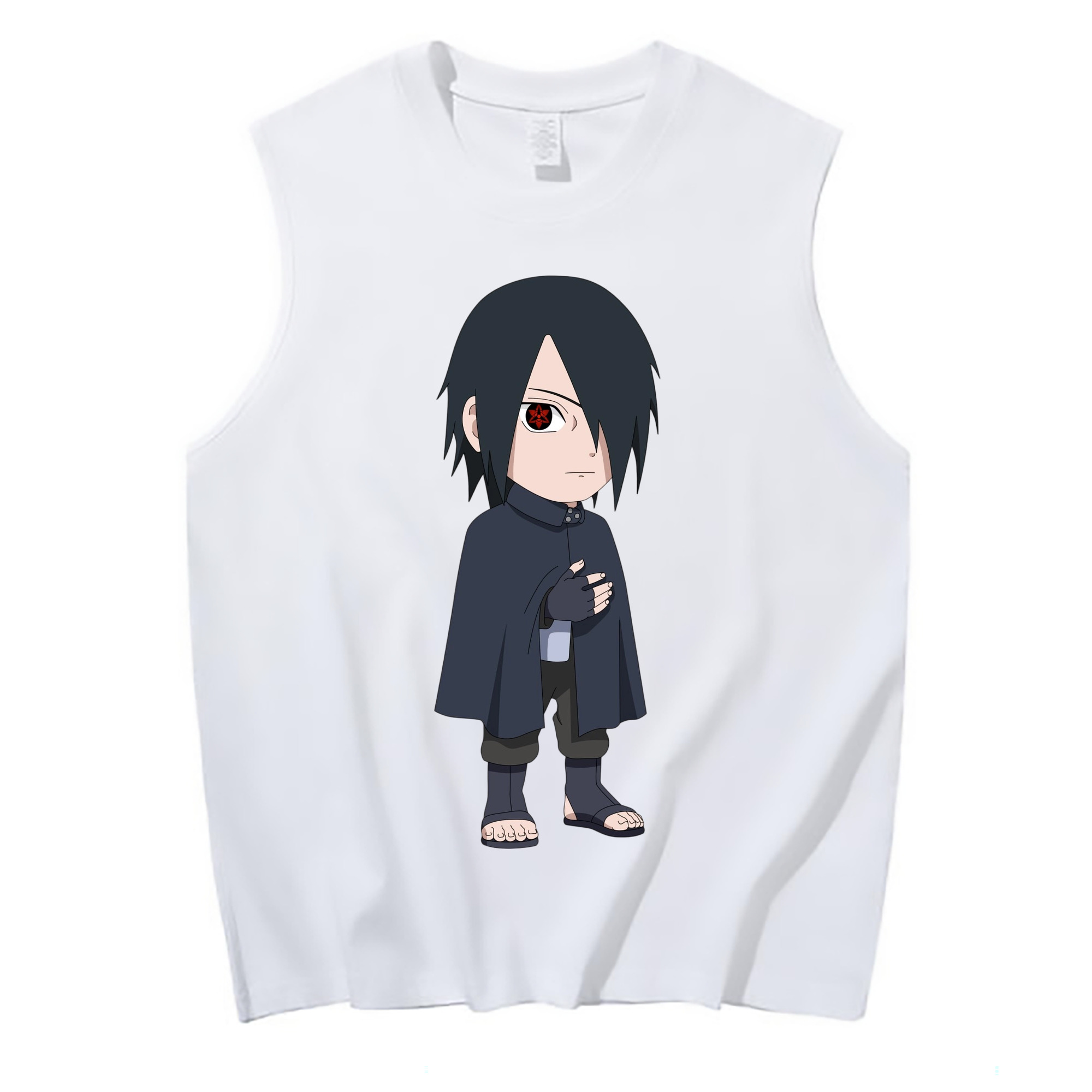（画像用） NARUTO -ナルト- うちは サスケ Uchiha Sasuke コットン100％タンクトップ（フロントプリント）