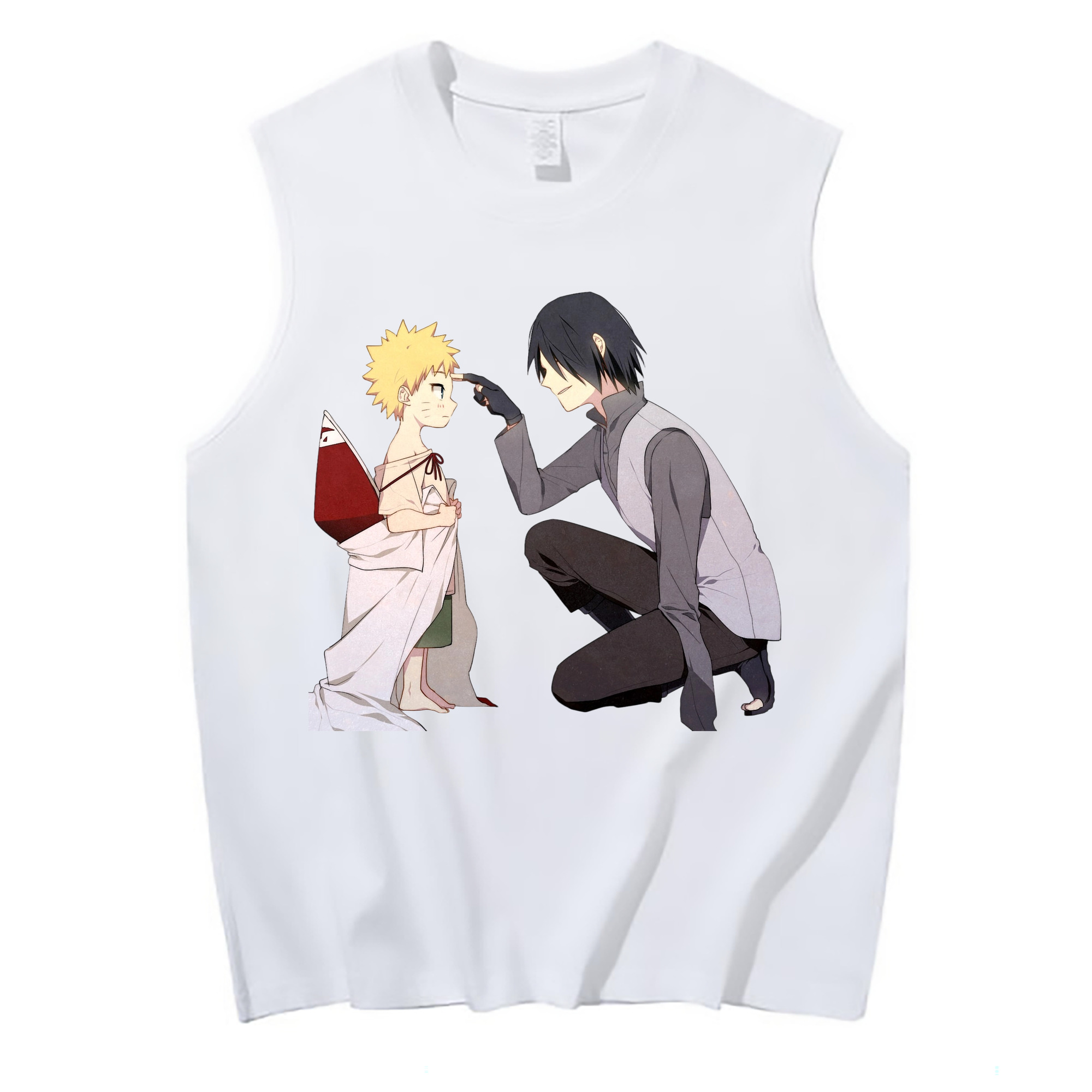 （画像用） NARUTO -ナルト- うちは サスケ Uchiha Sasuke コットン100％タンクトップ（フロントプリント）