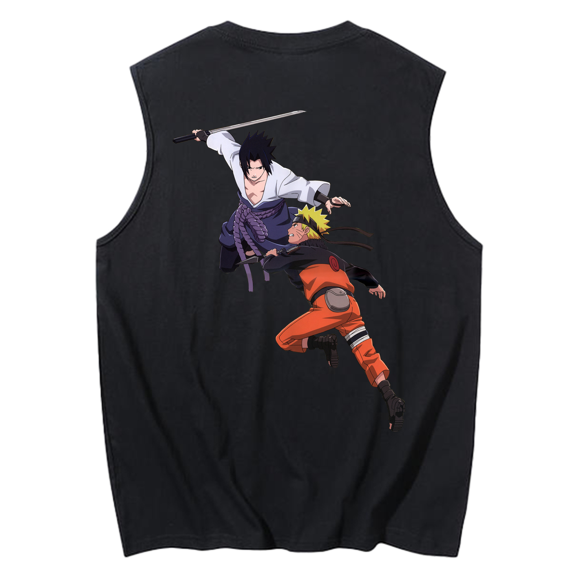 （画像用） NARUTO -ナルト- うちは サスケ Uchiha Sasuke コットン100％タンクトップ（背面プリント）