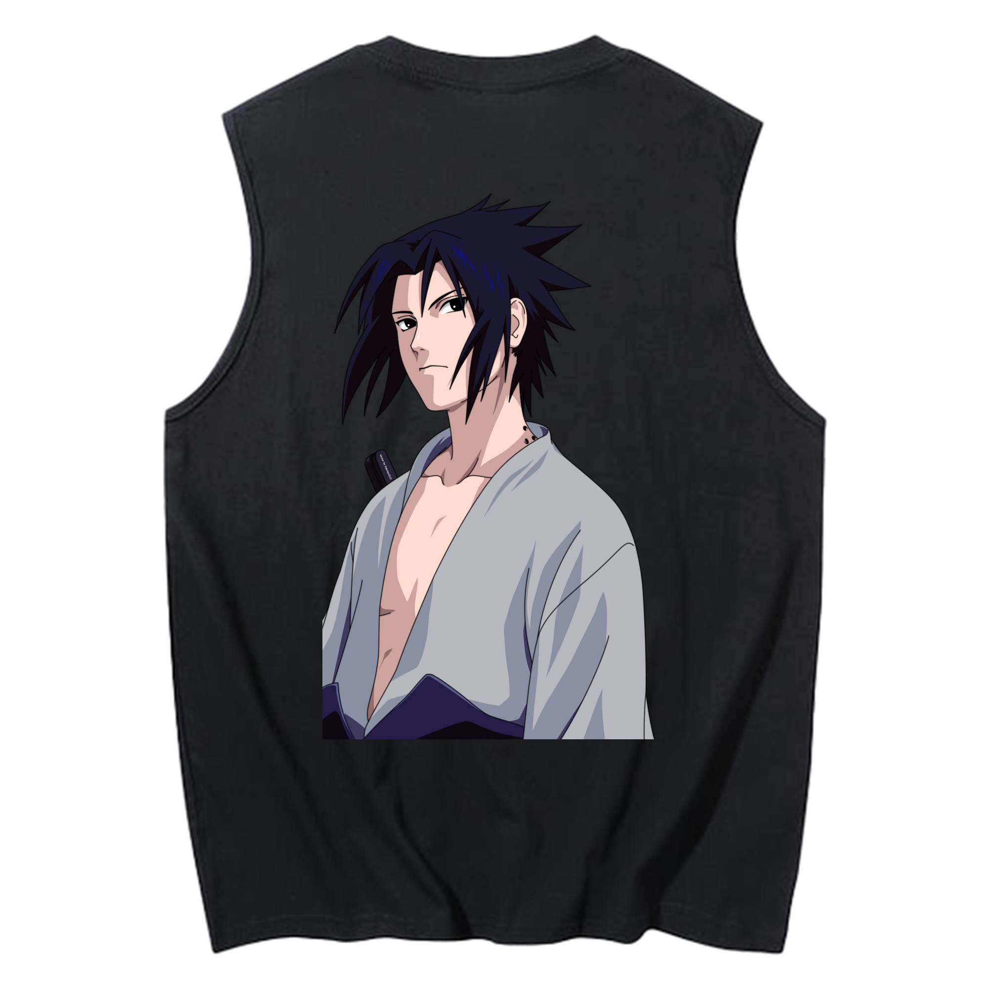 （画像用） NARUTO -ナルト- うちは サスケ Uchiha Sasuke コットン100％タンクトップ（背面プリント）