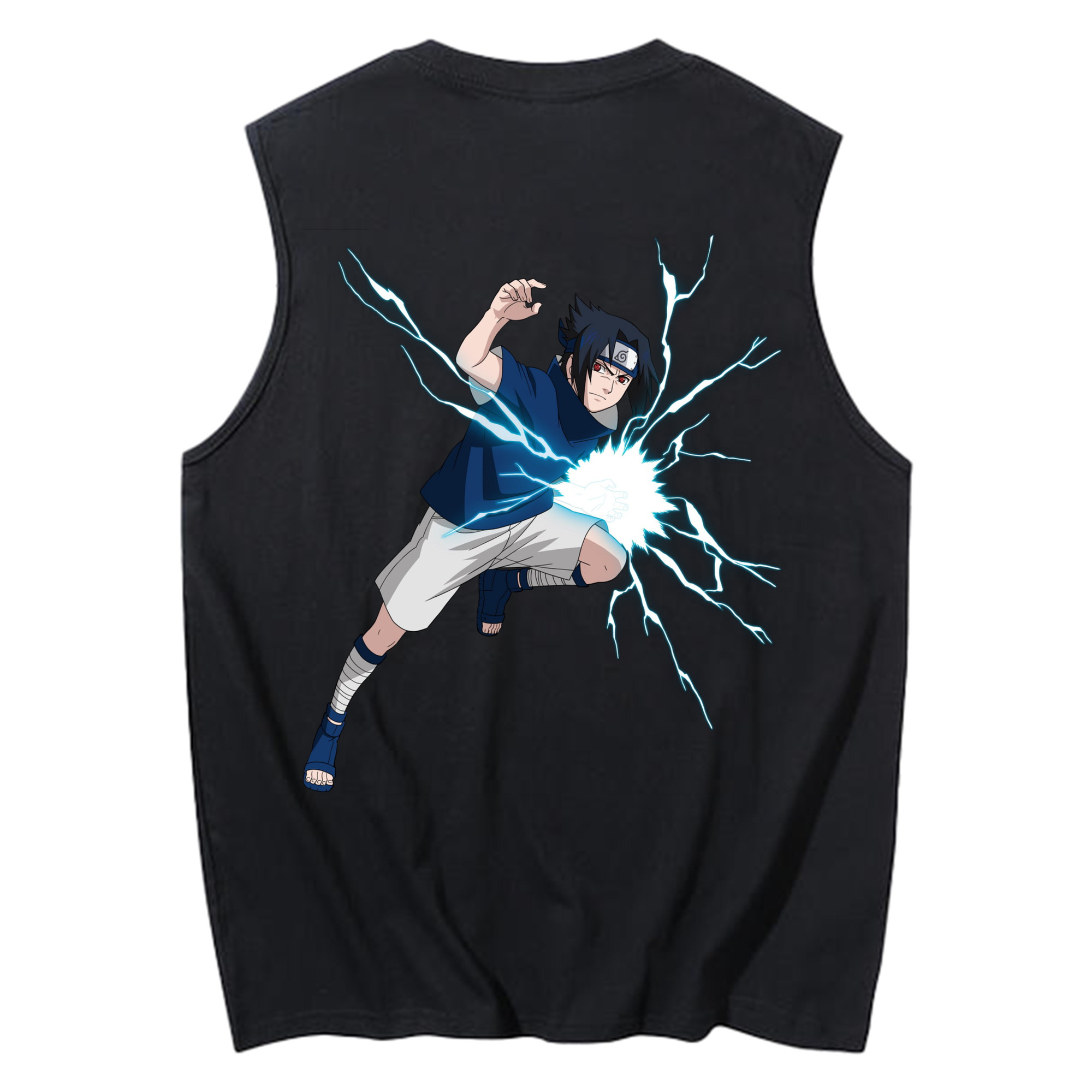 （画像用） NARUTO -ナルト- うちは サスケ Uchiha Sasuke コットン100％タンクトップ（背面プリント）