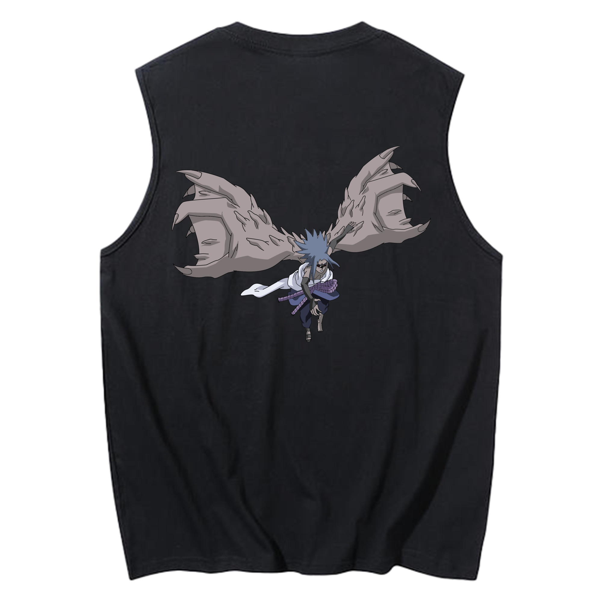 （画像用） NARUTO -ナルト- うちは サスケ Uchiha Sasuke コットン100％タンクトップ（背面プリント）