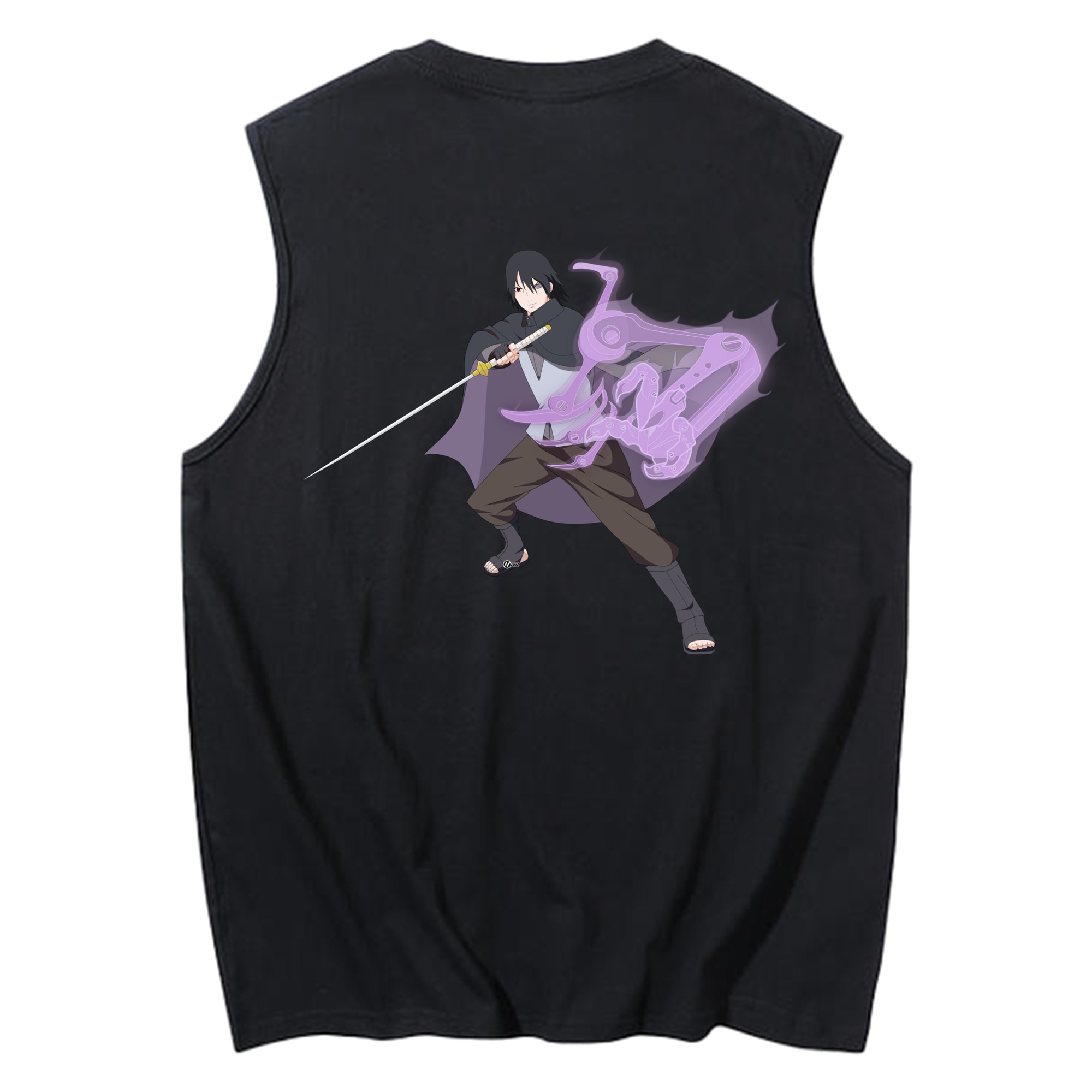 （画像用） NARUTO -ナルト- うちは サスケ Uchiha Sasuke コットン100％タンクトップ（背面プリント）
