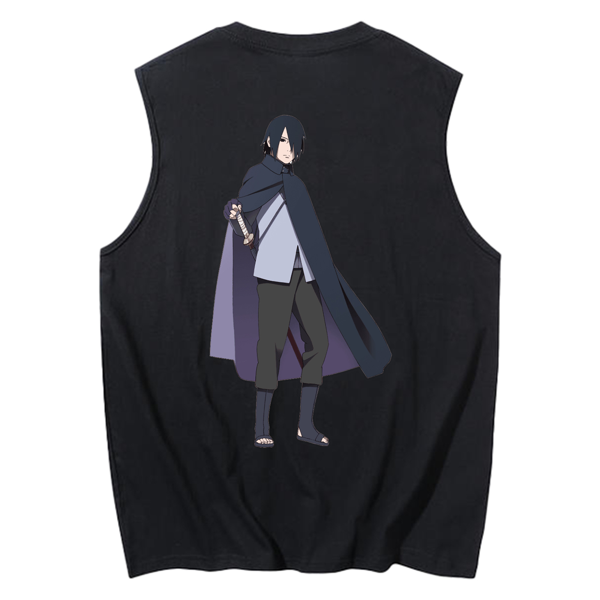 （画像用） NARUTO -ナルト- うちは サスケ Uchiha Sasuke コットン100％タンクトップ（背面プリント）