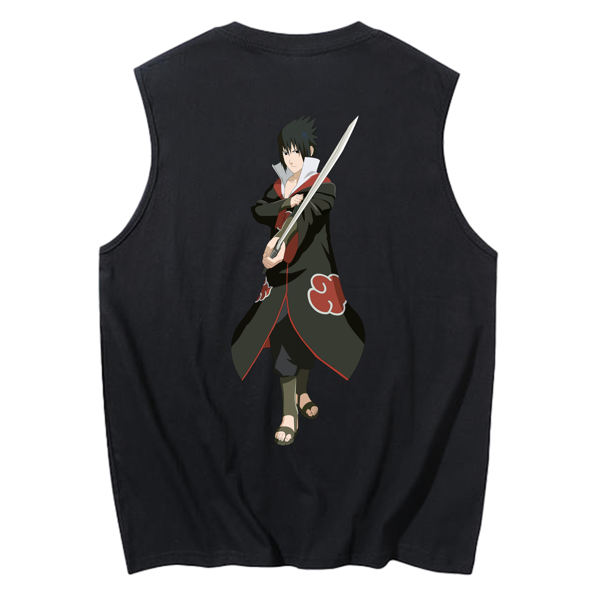 （画像用） NARUTO -ナルト- うちは サスケ Uchiha Sasuke コットン100％タンクトップ（背面プリント）