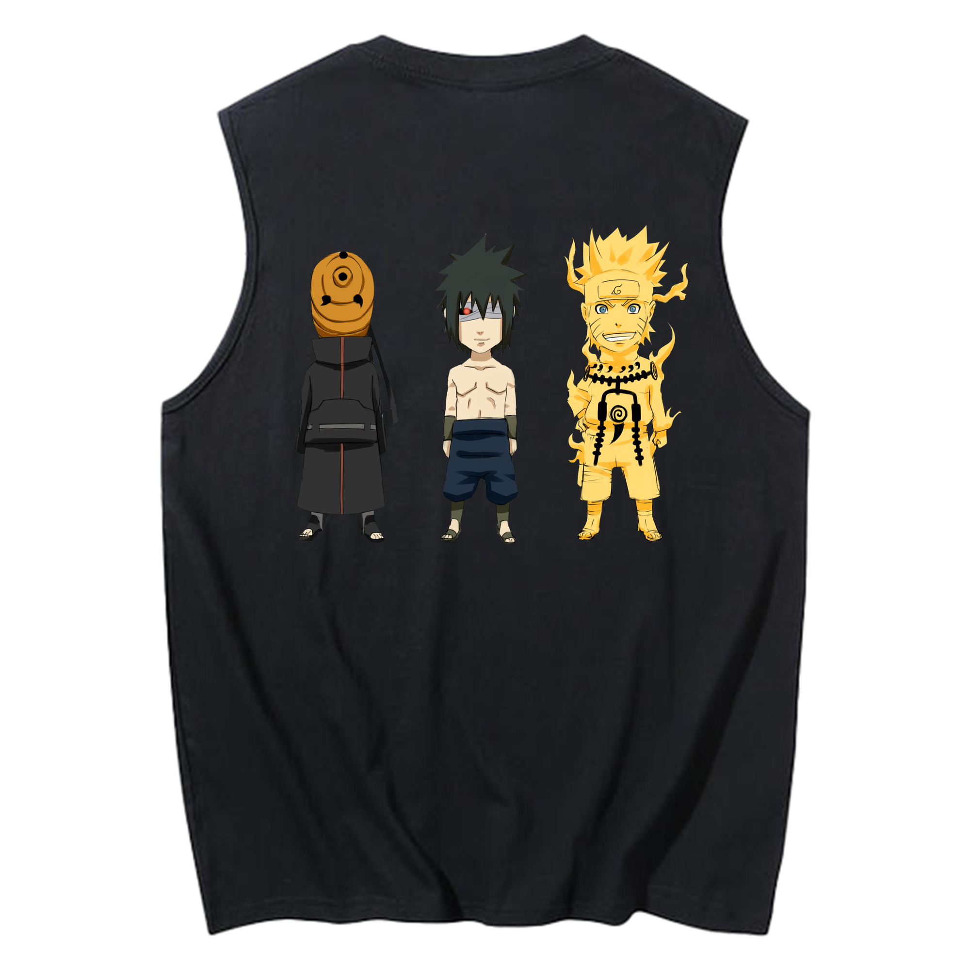 （画像用） NARUTO -ナルト- うちは サスケ Uchiha Sasuke コットン100％タンクトップ（背面プリント）