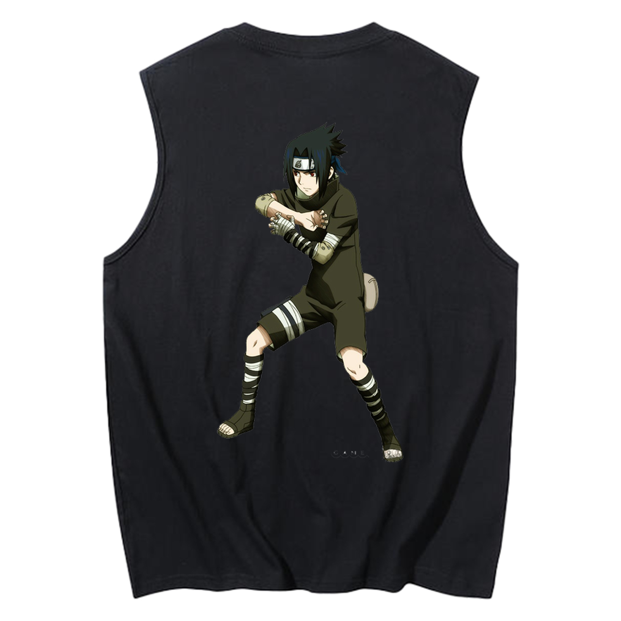 （画像用） NARUTO -ナルト- うちは サスケ Uchiha Sasuke コットン100％タンクトップ（背面プリント）
