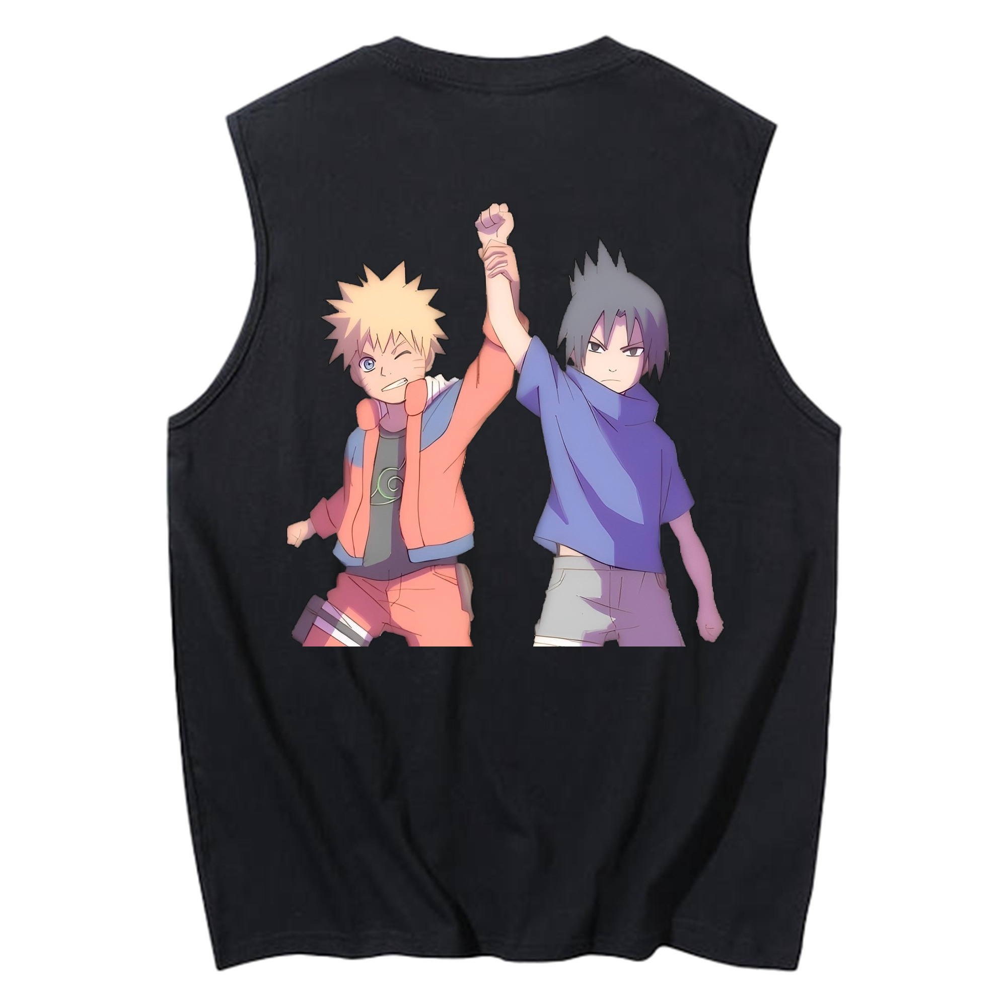 （画像用） NARUTO -ナルト- うちは サスケ Uchiha Sasuke コットン100％タンクトップ（背面プリント）