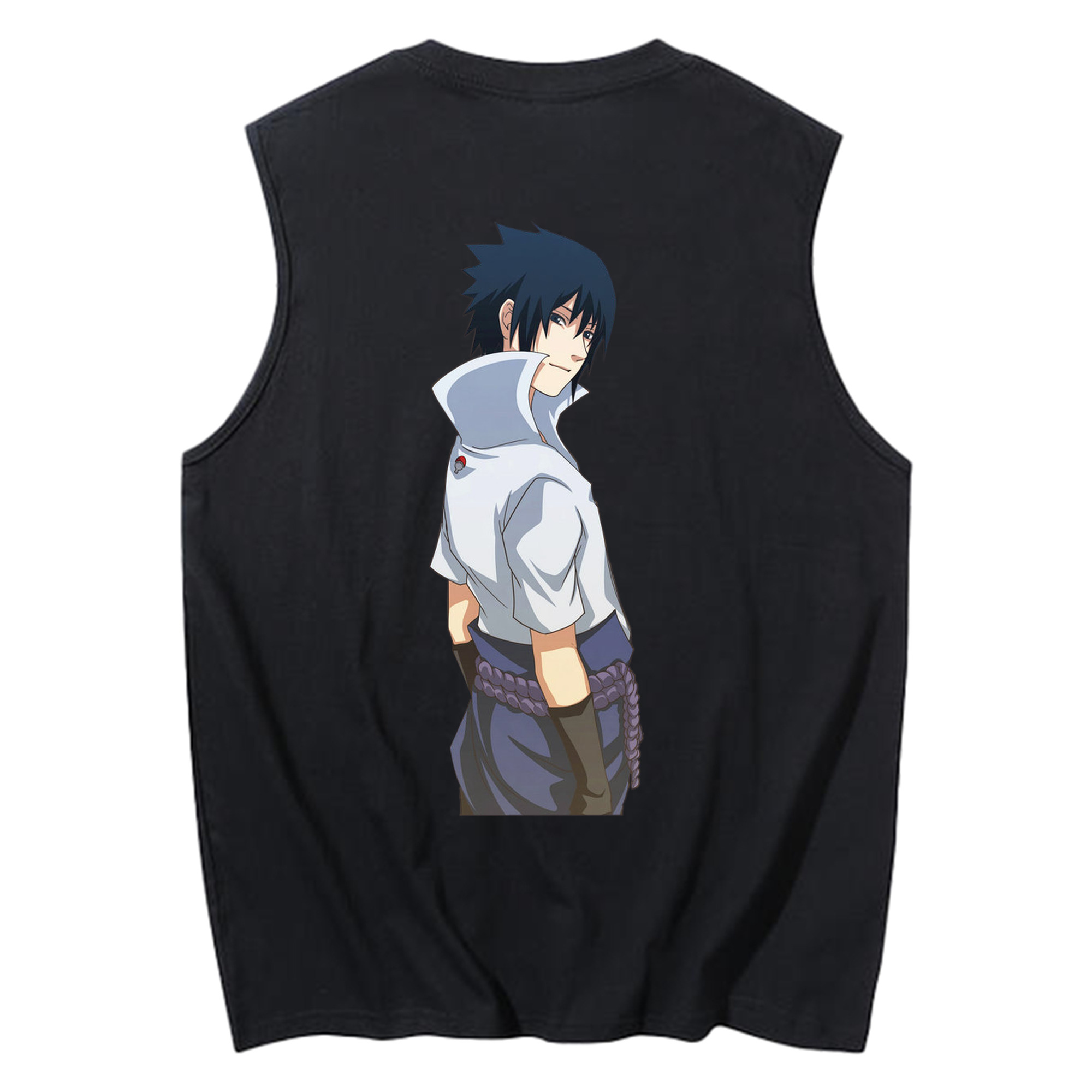 （画像用） NARUTO -ナルト- うちは サスケ Uchiha Sasuke コットン100％タンクトップ（背面プリント）