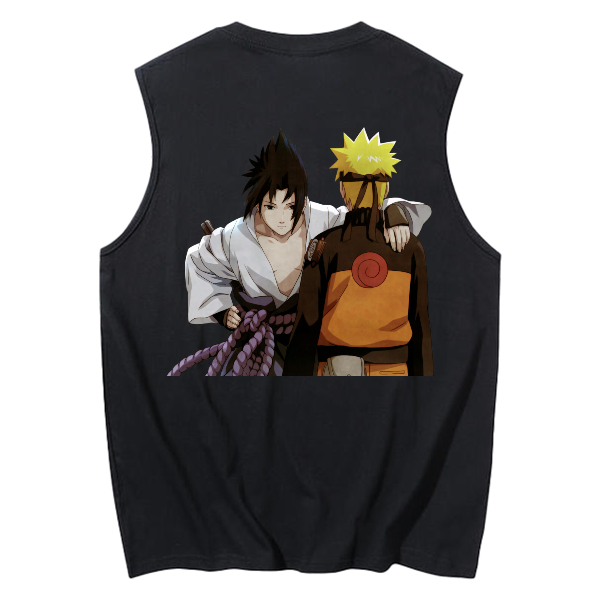 （画像用） NARUTO -ナルト- うちは サスケ Uchiha Sasuke コットン100％タンクトップ（背面プリント）