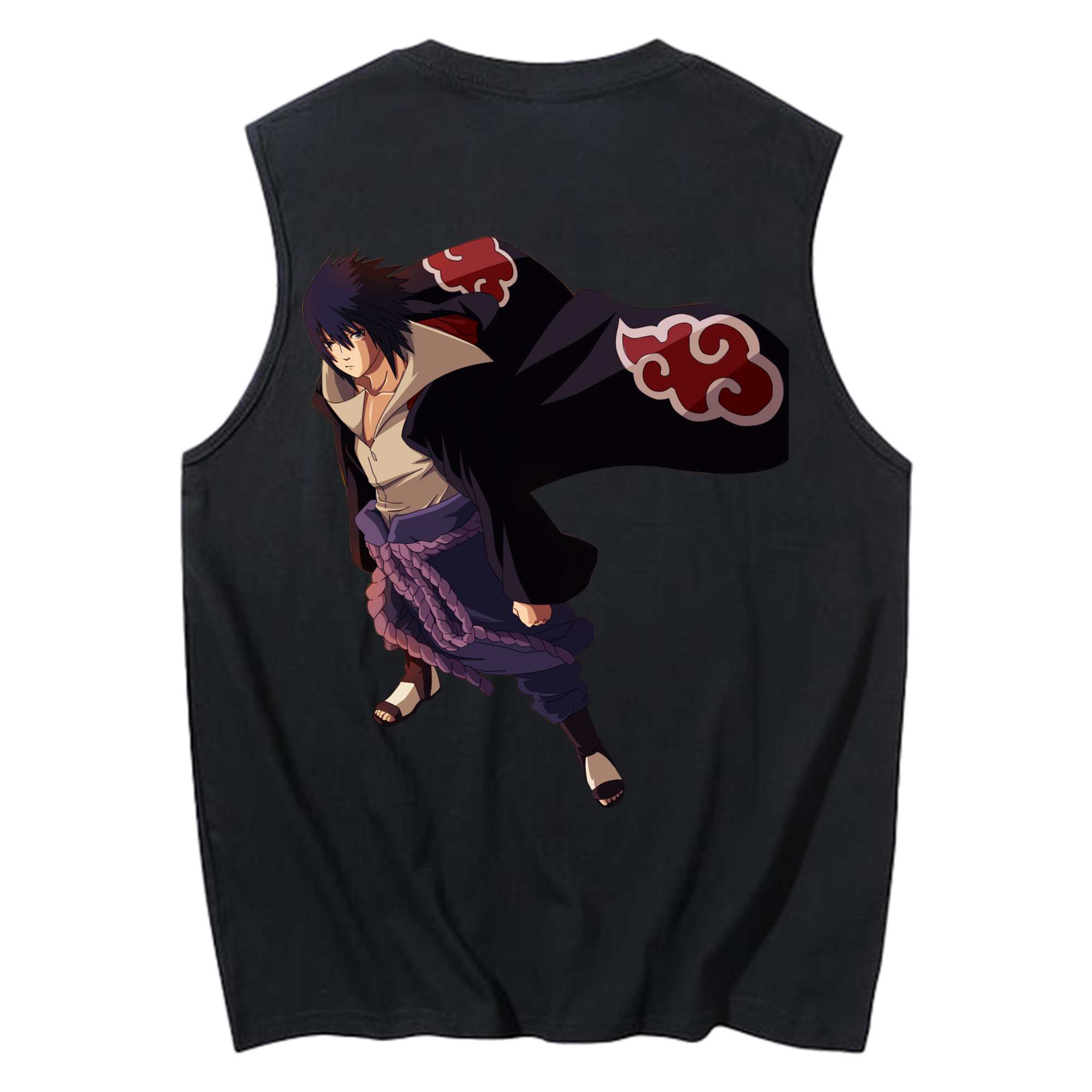 （画像用） NARUTO -ナルト- うちは サスケ Uchiha Sasuke コットン100％タンクトップ（背面プリント）