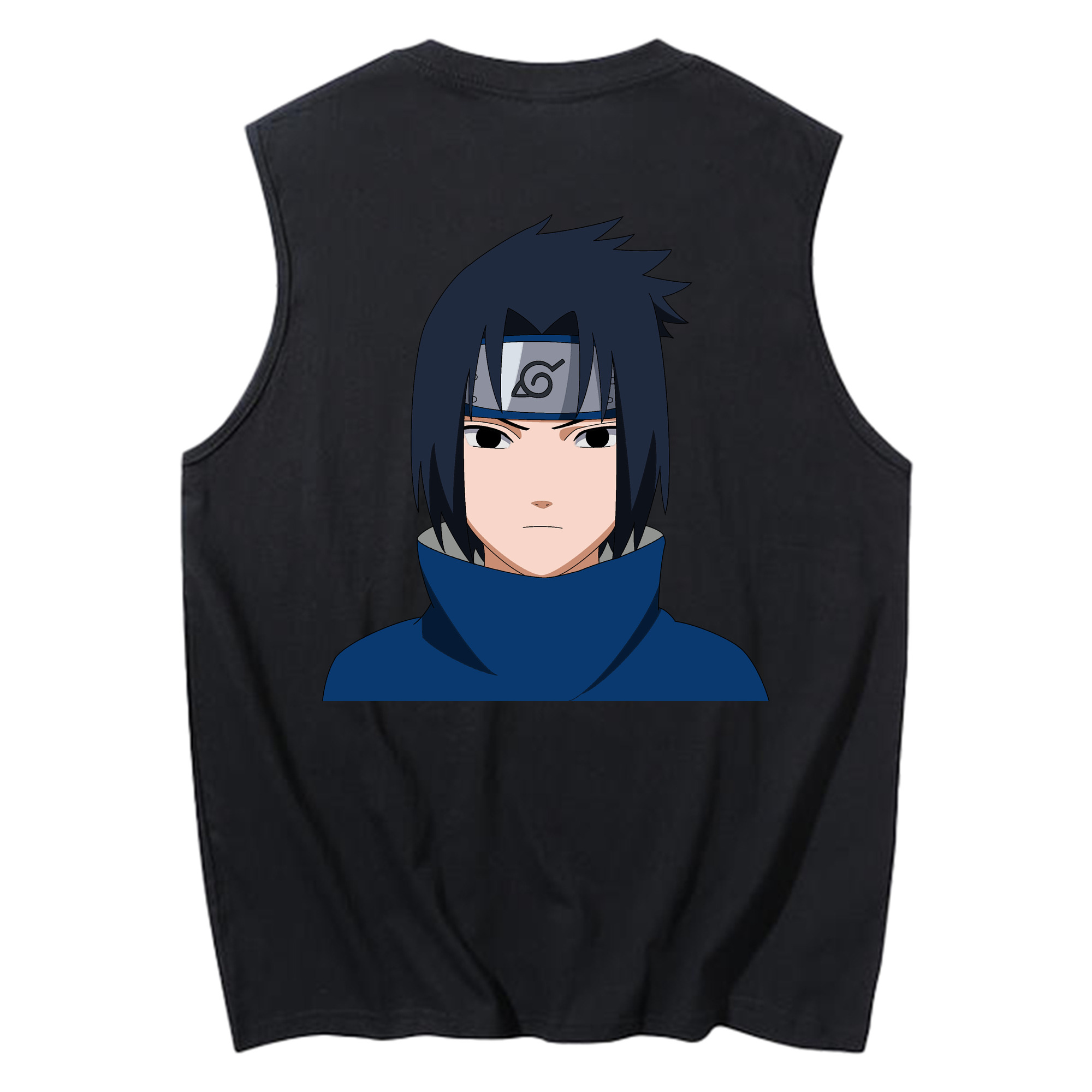 （画像用） NARUTO -ナルト- うちは サスケ Uchiha Sasuke コットン100％タンクトップ（背面プリント）
