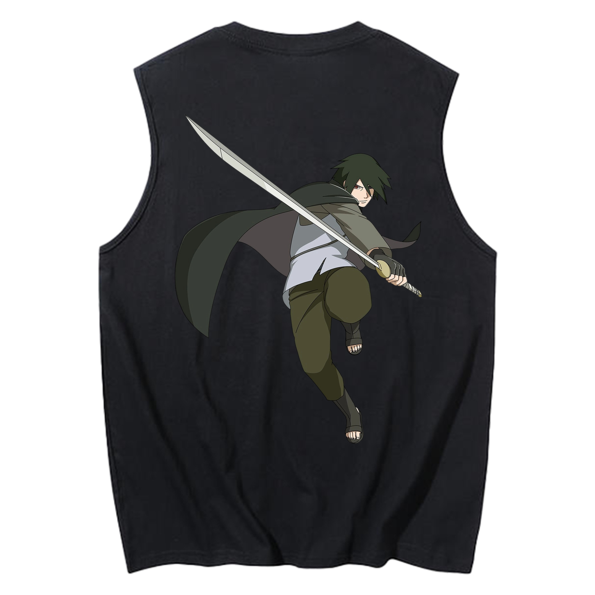 （画像用） NARUTO -ナルト- うちは サスケ Uchiha Sasuke コットン100％タンクトップ（背面プリント）