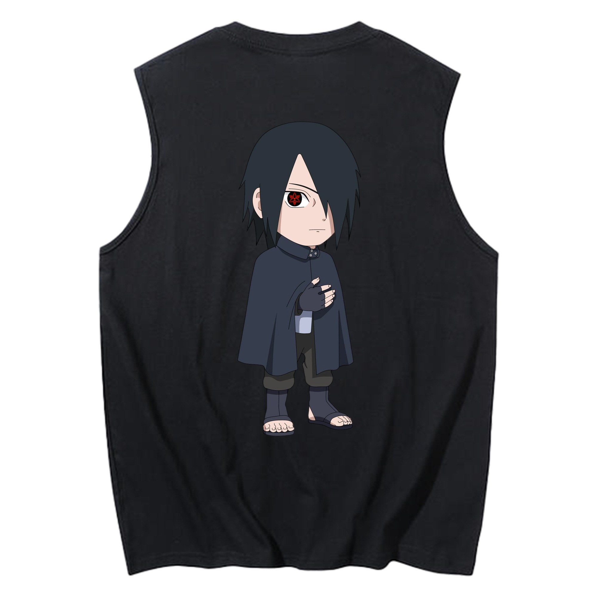 （画像用） NARUTO -ナルト- うちは サスケ Uchiha Sasuke コットン100％タンクトップ（背面プリント）