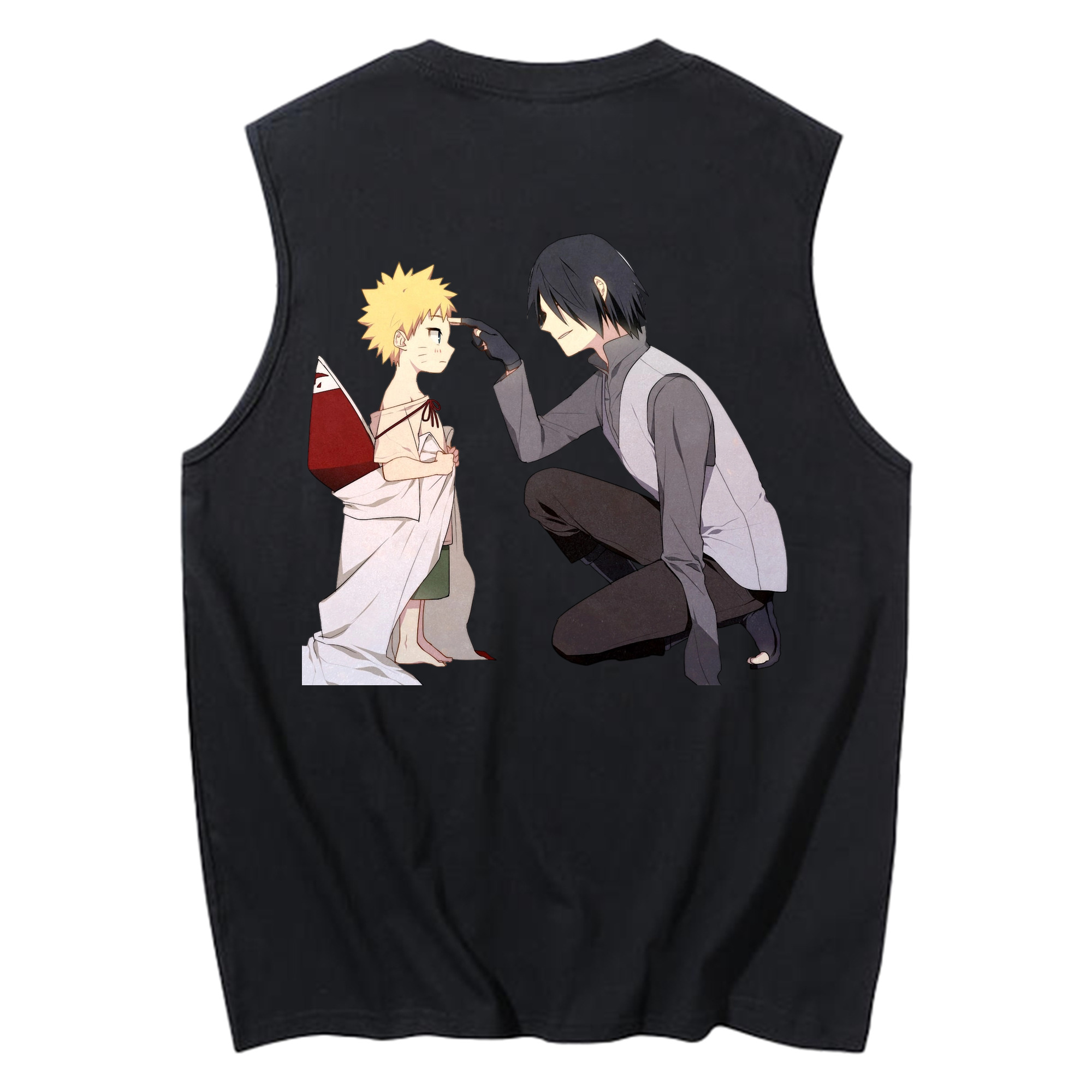 （画像用） NARUTO -ナルト- うちは サスケ Uchiha Sasuke コットン100％タンクトップ（背面プリント）