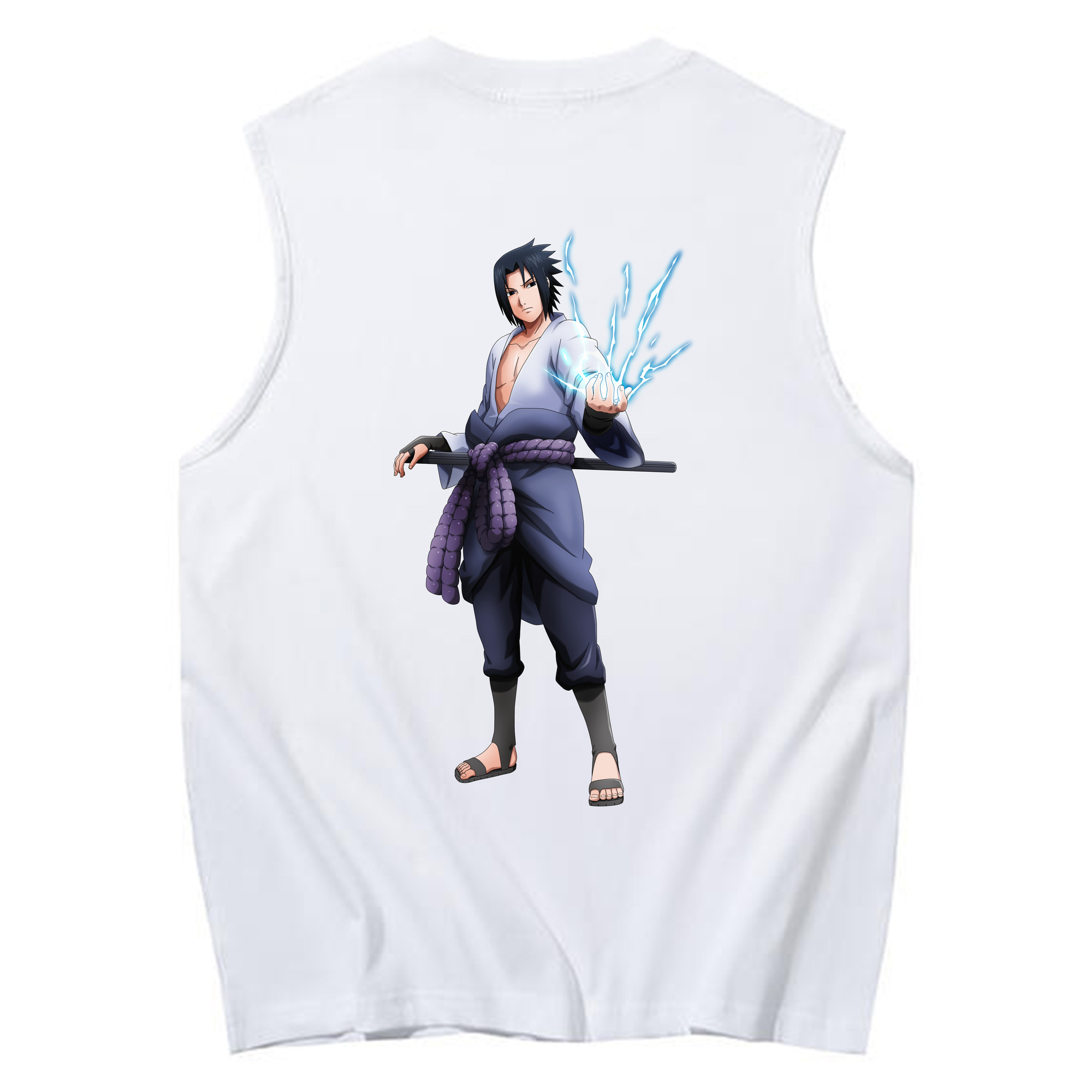 （画像用） NARUTO -ナルト- うちは サスケ Uchiha Sasuke コットン100％タンクトップ（背面プリント）