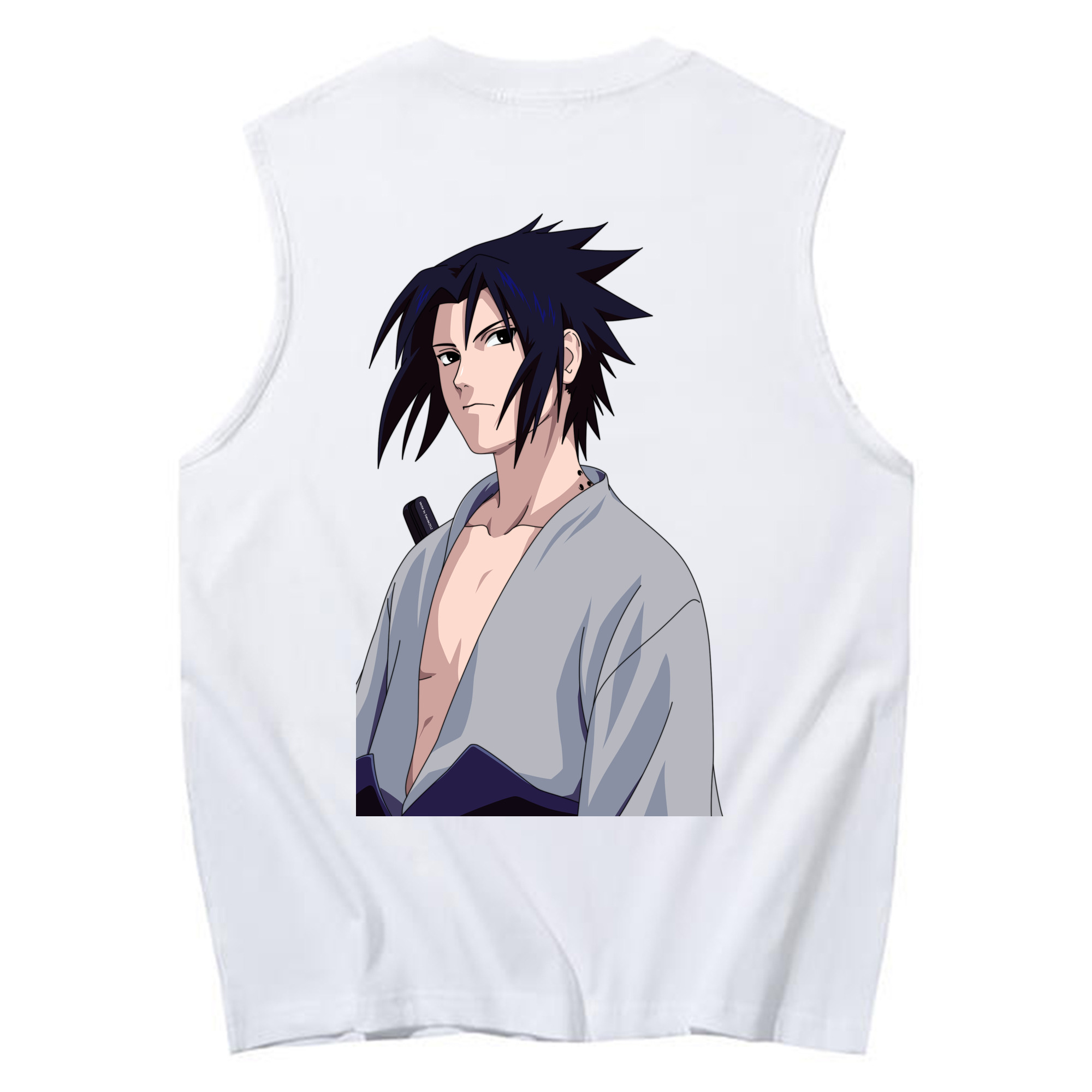 （画像用） NARUTO -ナルト- うちは サスケ Uchiha Sasuke コットン100％タンクトップ（背面プリント）