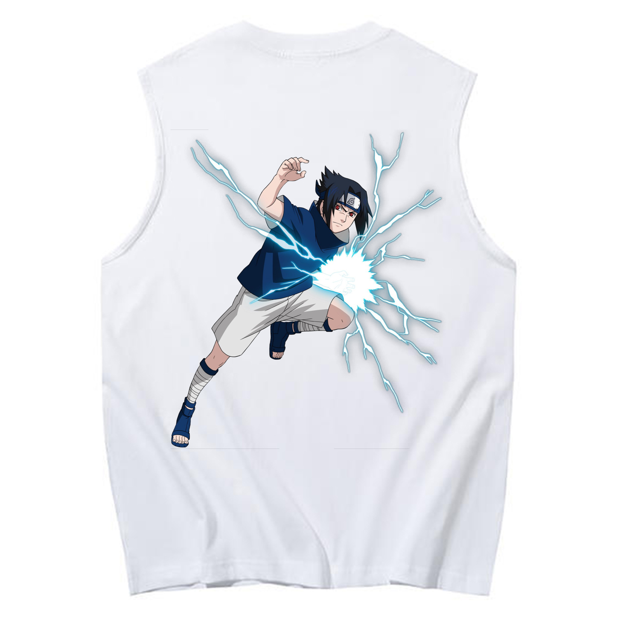 （画像用） NARUTO -ナルト- うちは サスケ Uchiha Sasuke コットン100％タンクトップ（背面プリント）
