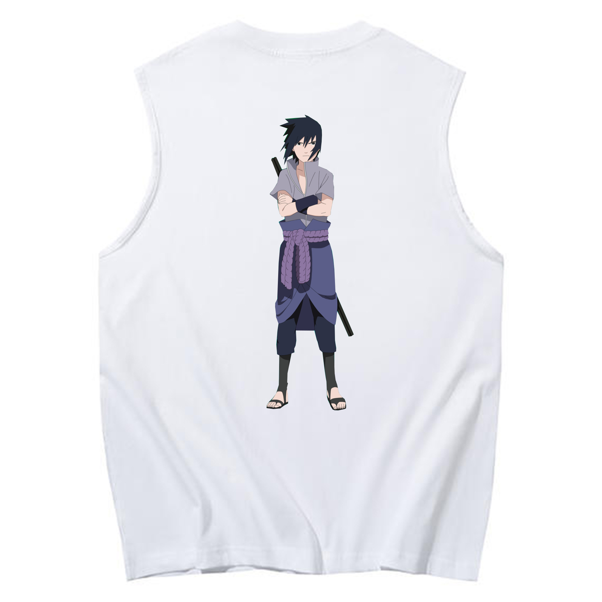 （画像用） NARUTO -ナルト- うちは サスケ Uchiha Sasuke コットン100％タンクトップ（背面プリント）